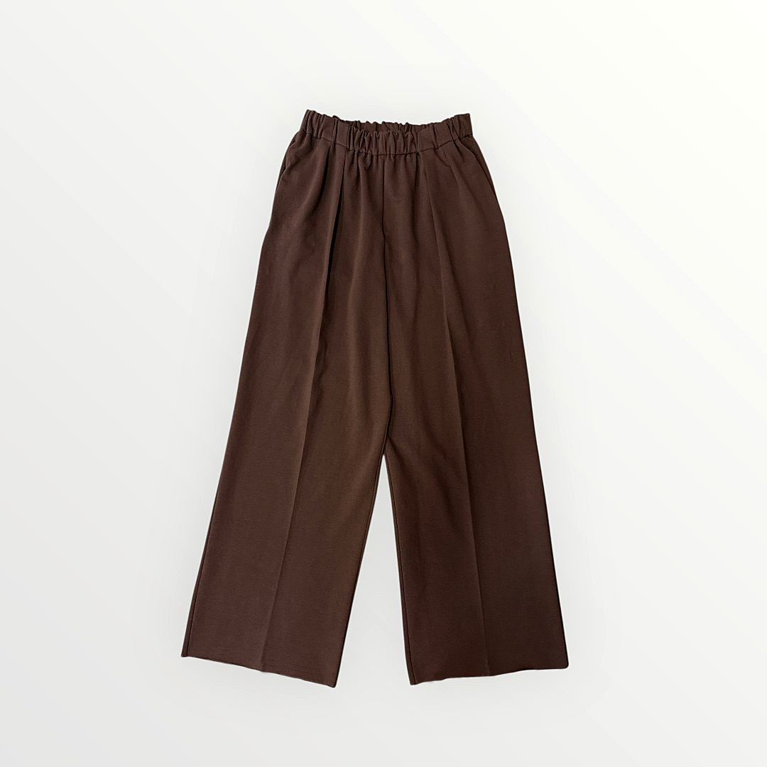 DEAL / Chocolate Wide-leg Cotton Trousers & Layered Jumper