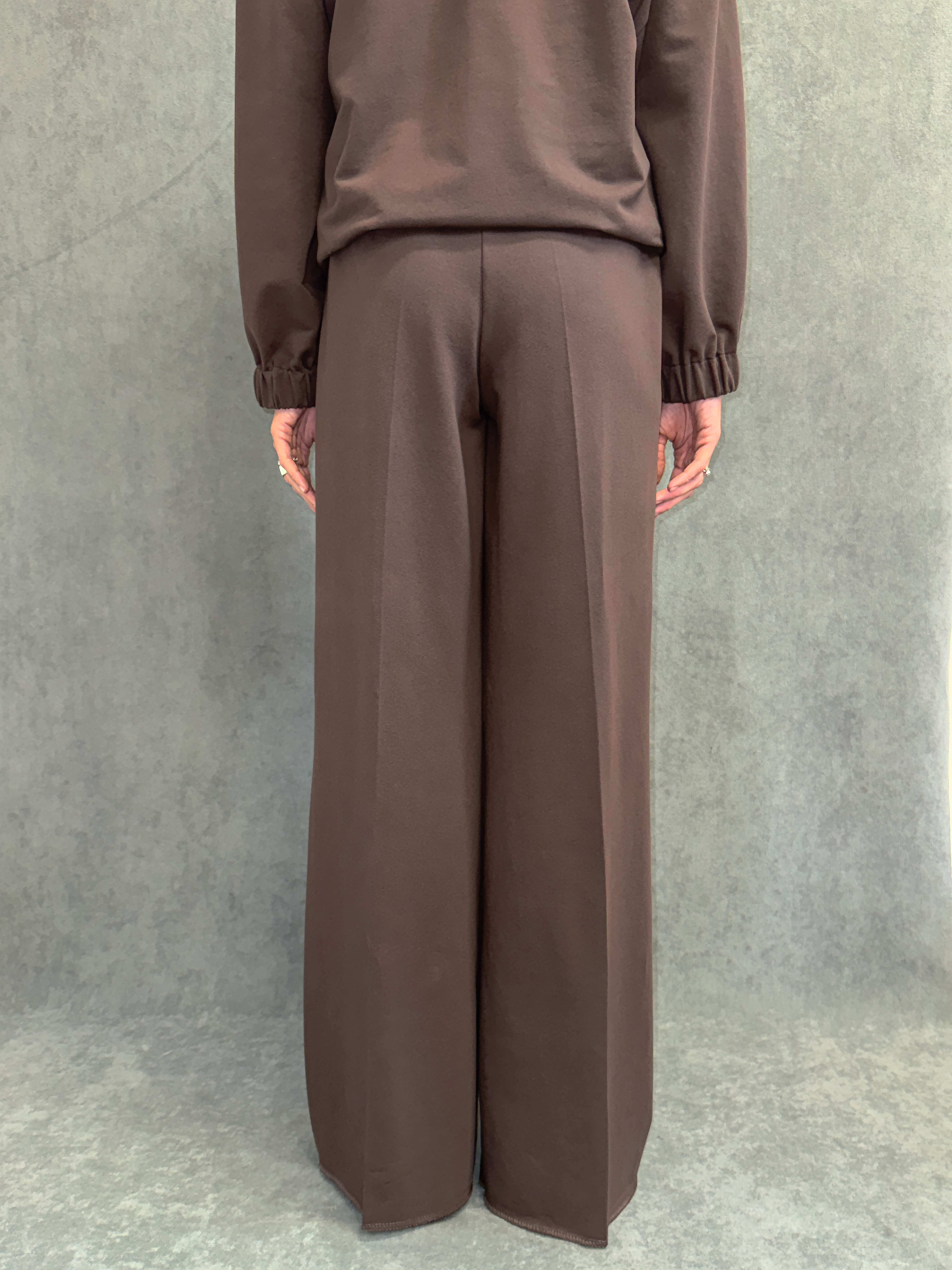 Chocolate Wide-leg Cotton Trousers