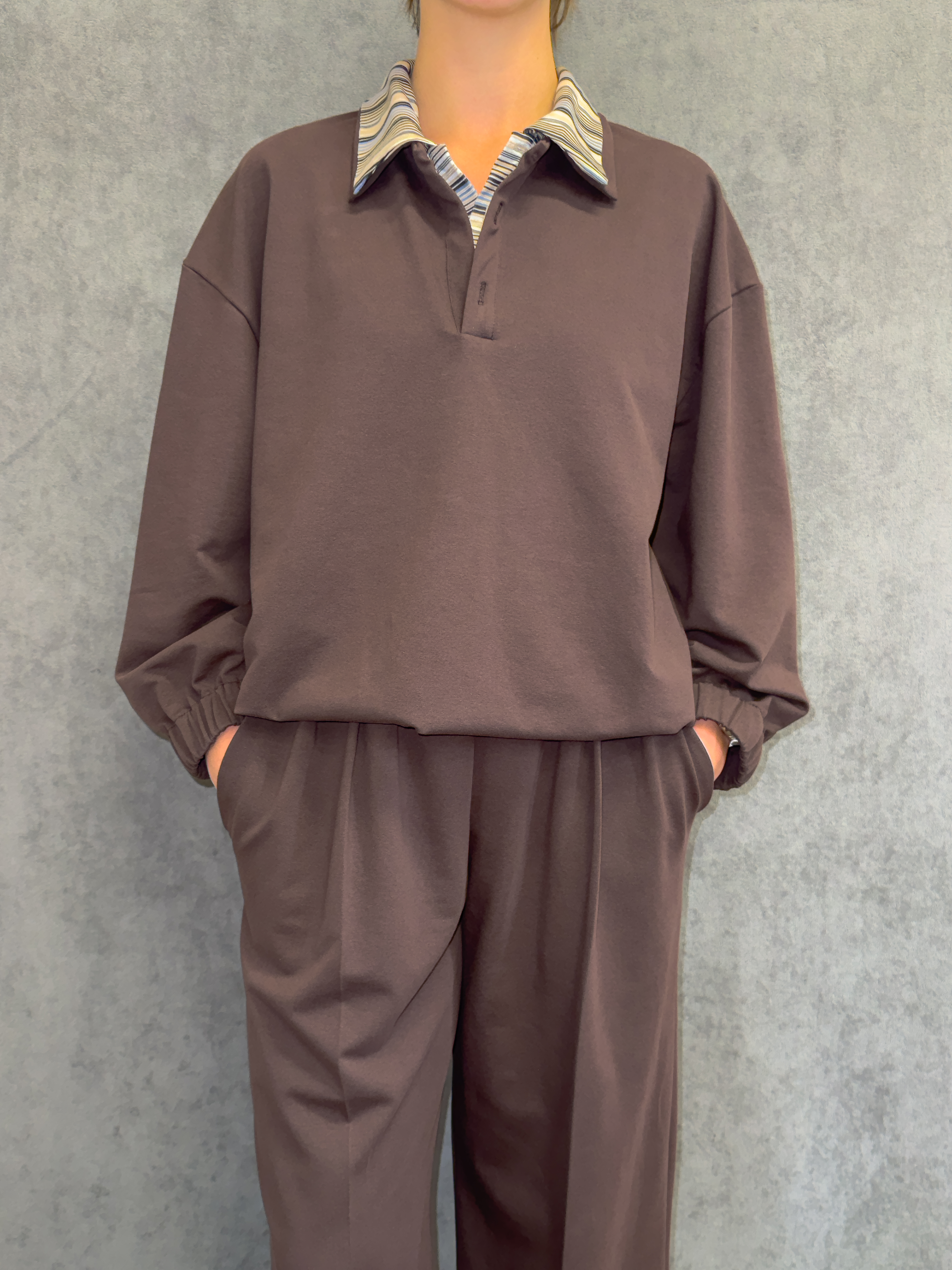 Chocolate Layered Cotton Jumper