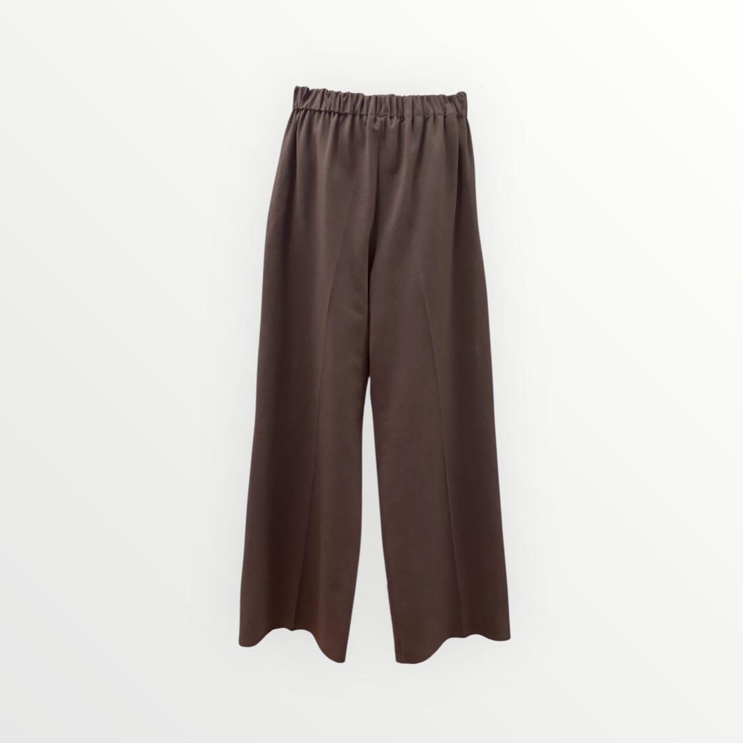 Wide-leg cotton trousers