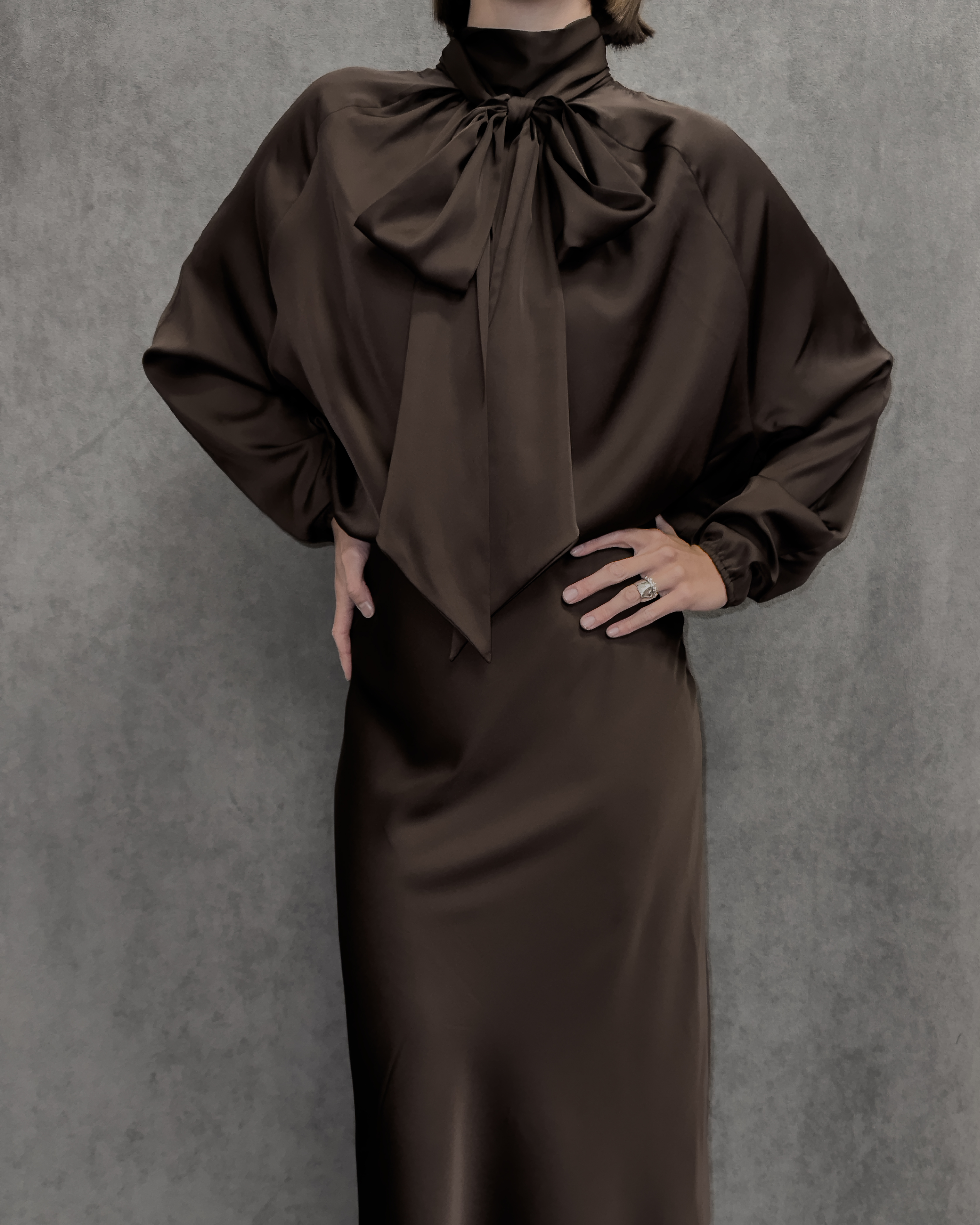 Bow-tie Chocolate Blouse