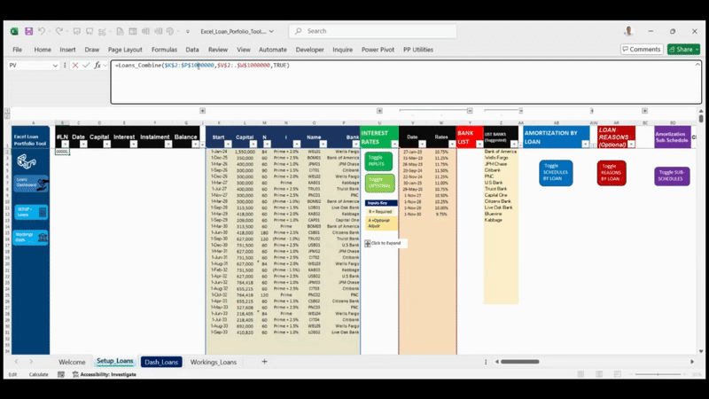 Excel Loan Portfolio Tool