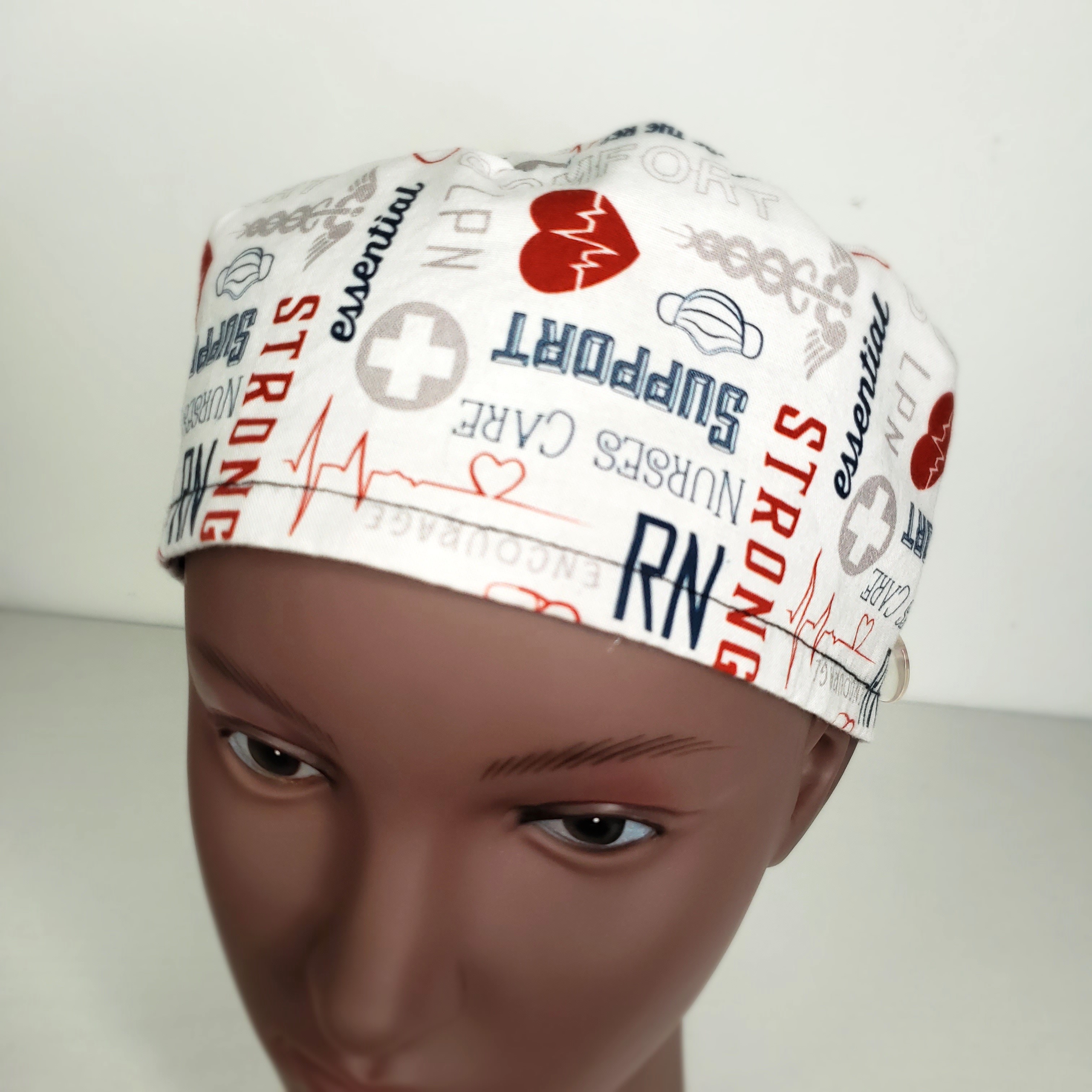 Surgical Cap Red & Blue RN