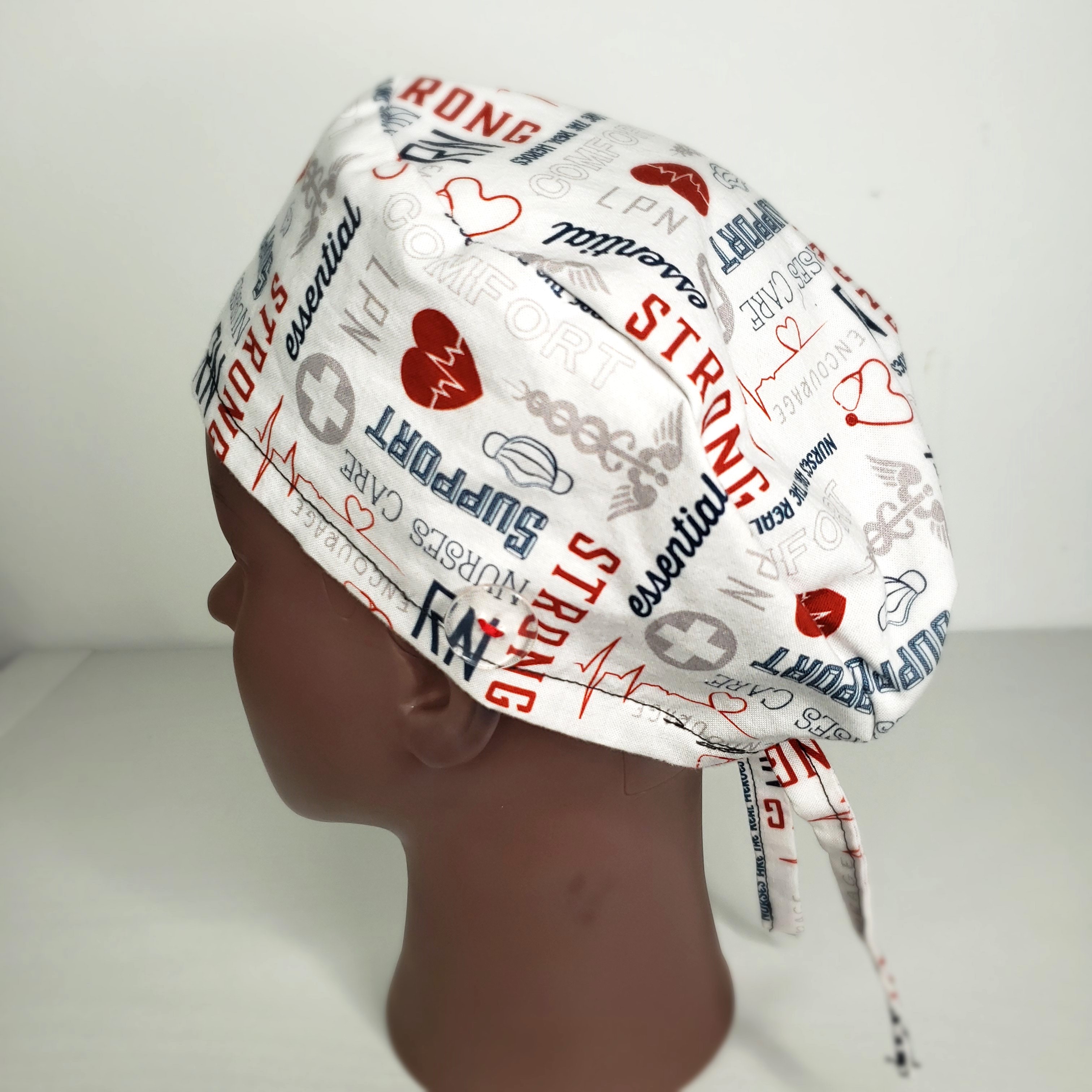 Surgical Cap Red & Blue RN