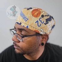 Basketball-themed Scrub Cap