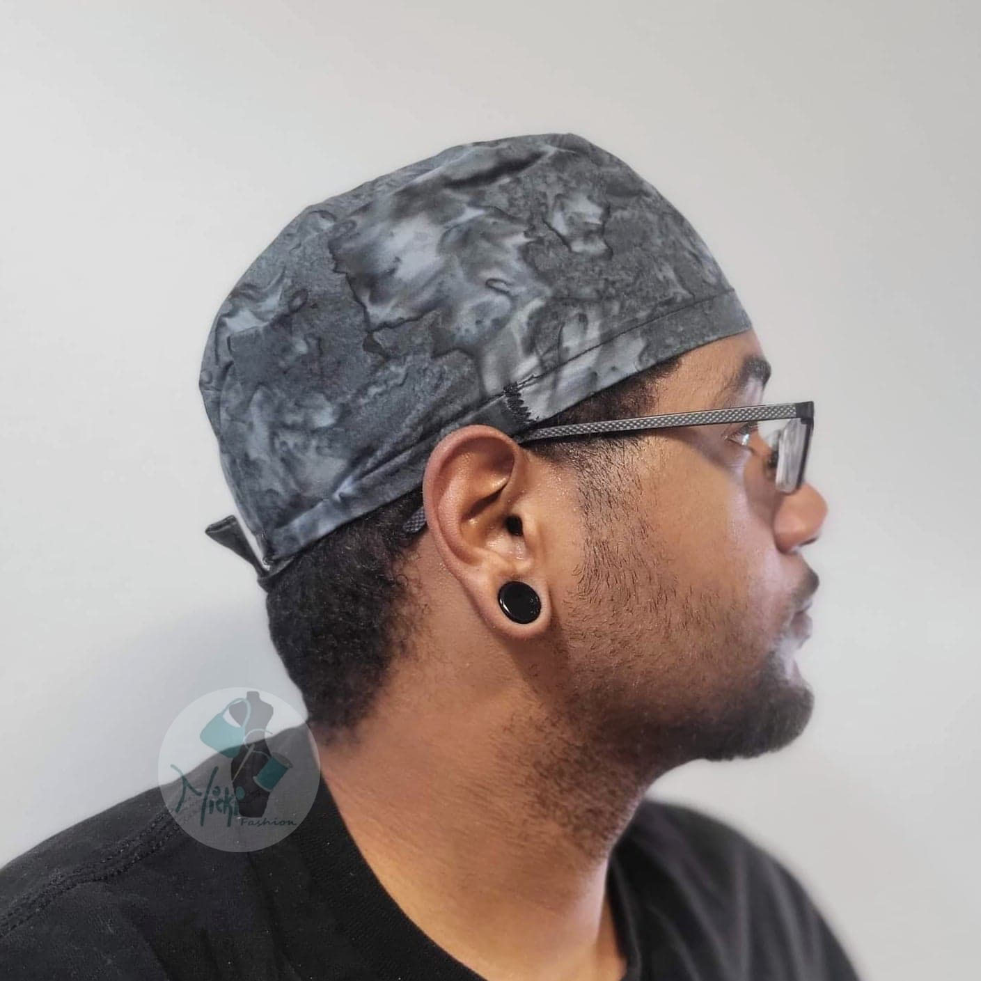 Scrub Cap Black Watercolor