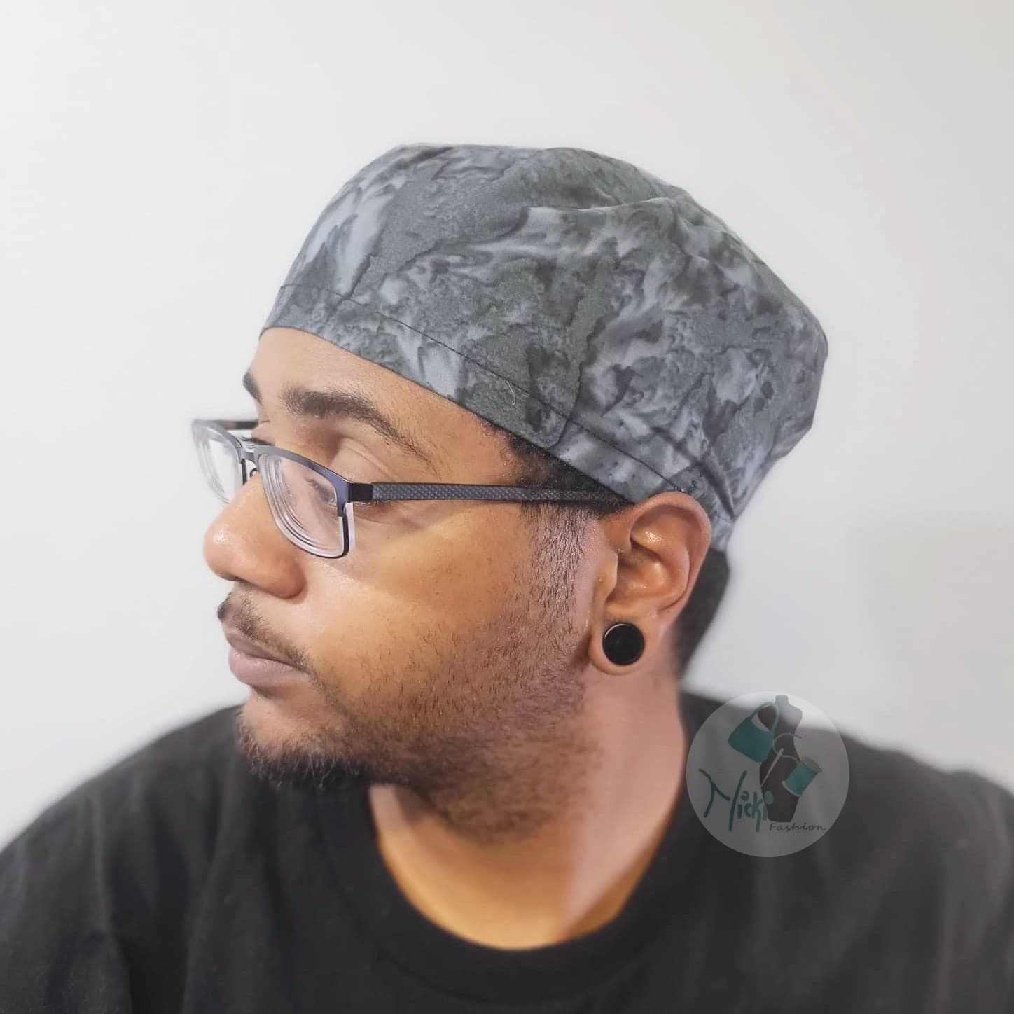 Scrub Cap Black Watercolor