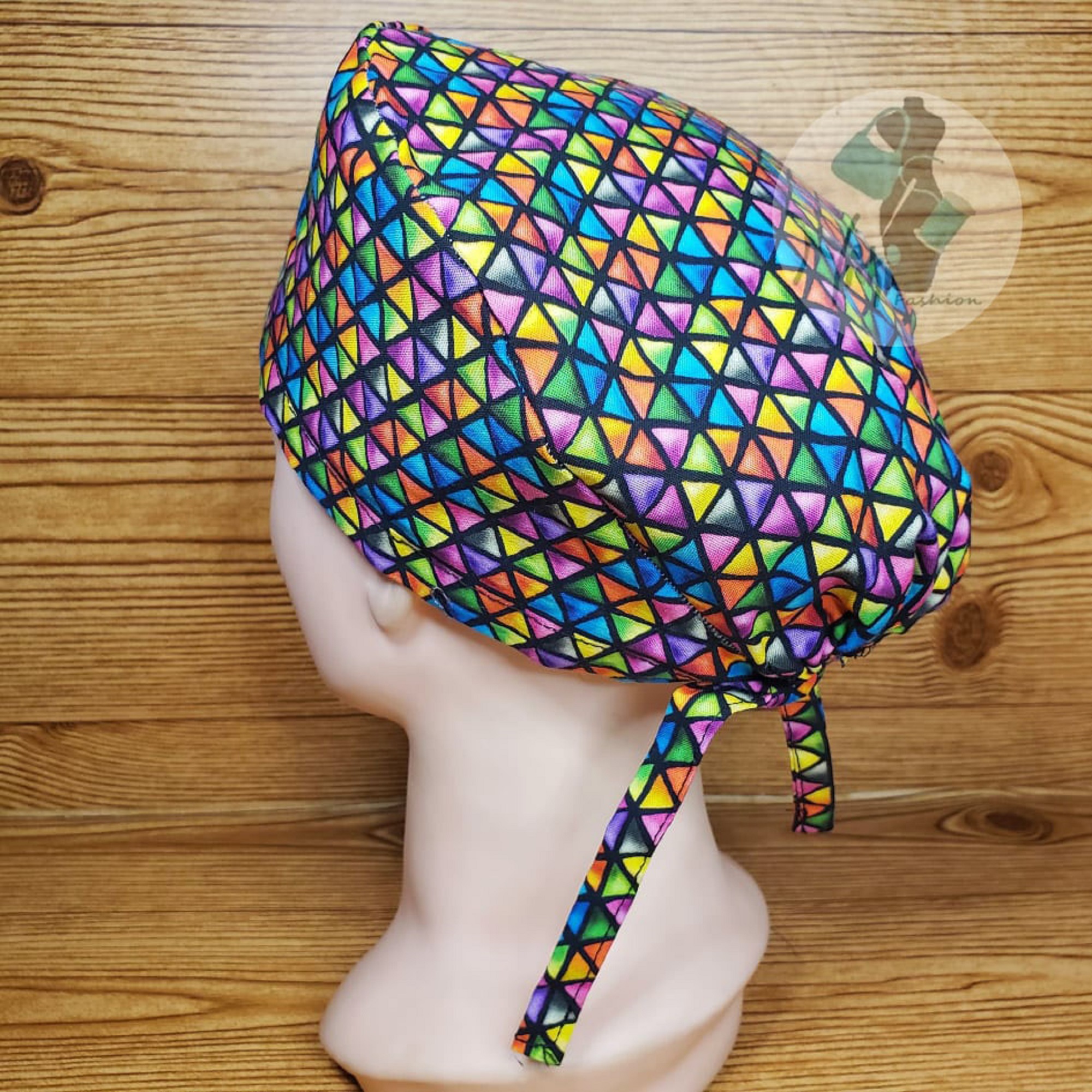 Surgical Cap Colorful Triangles