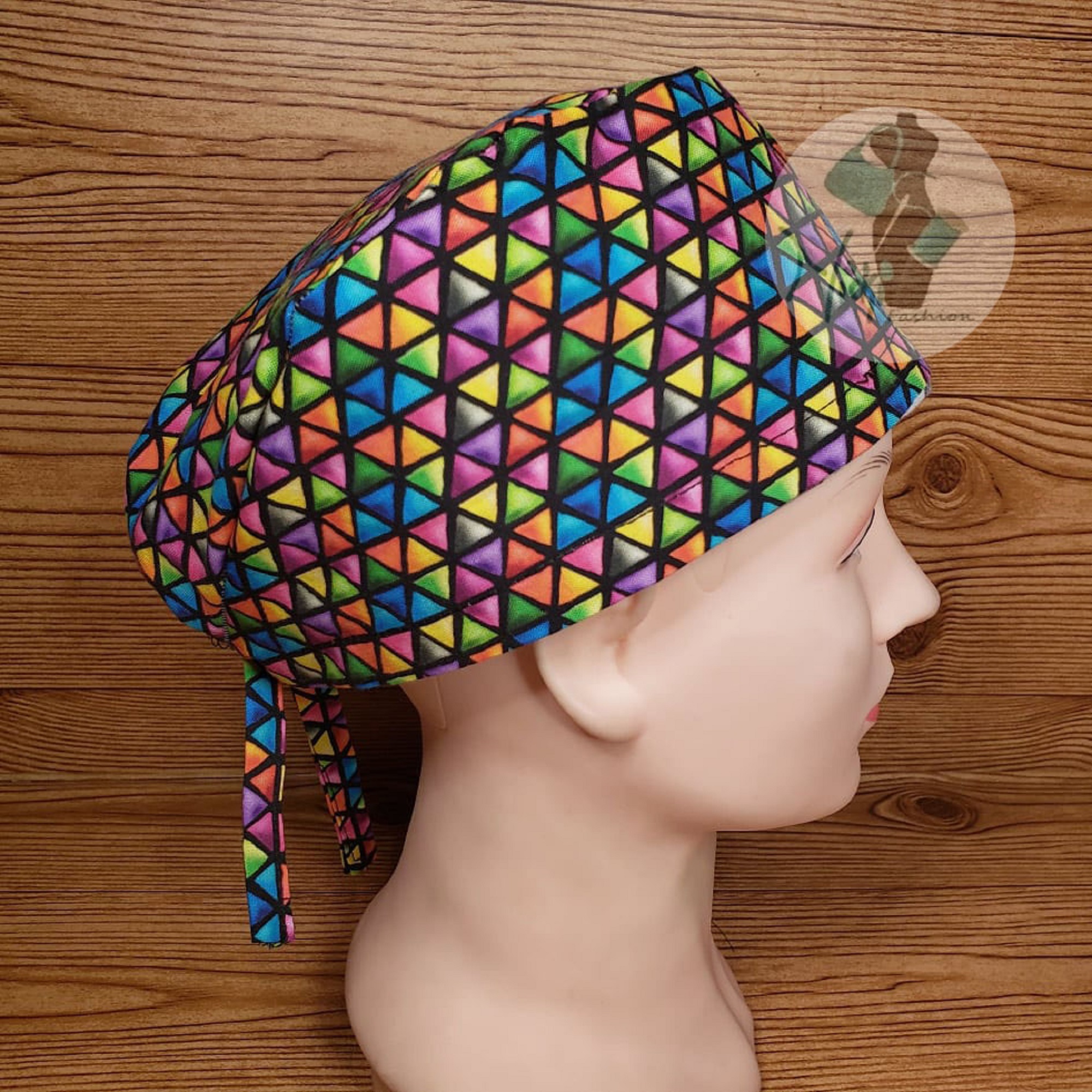 Surgical Cap Colorful Triangles