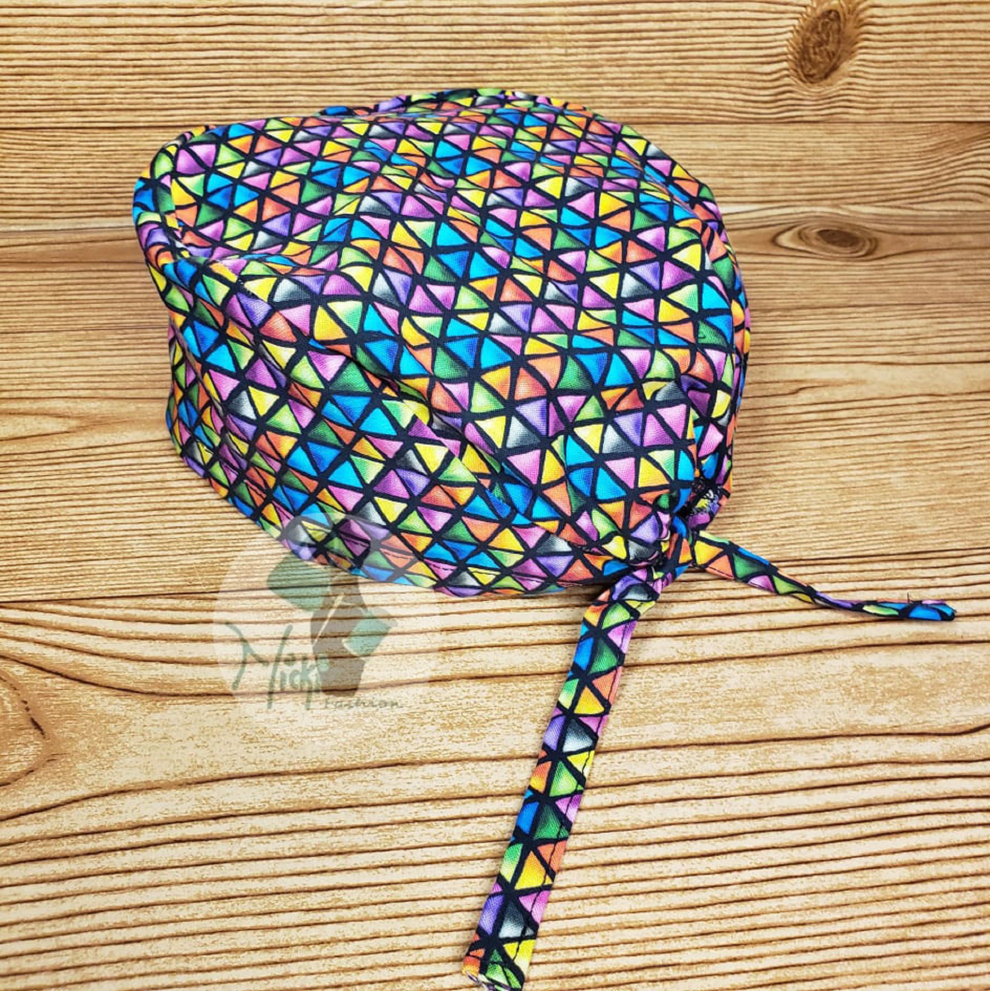 Surgical Cap Colorful Triangles