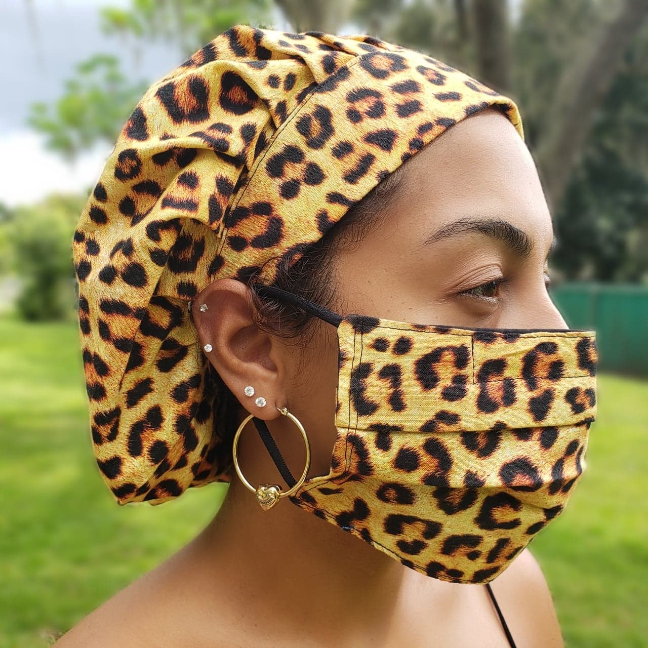 Scrub Cap for Women Cheetah Print
