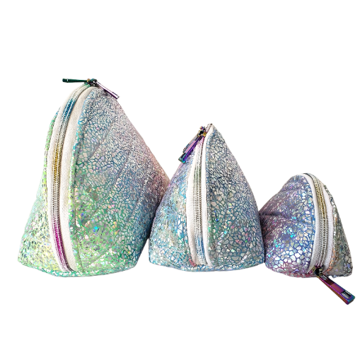 Clam Shell Glitter Cosmetic Bag