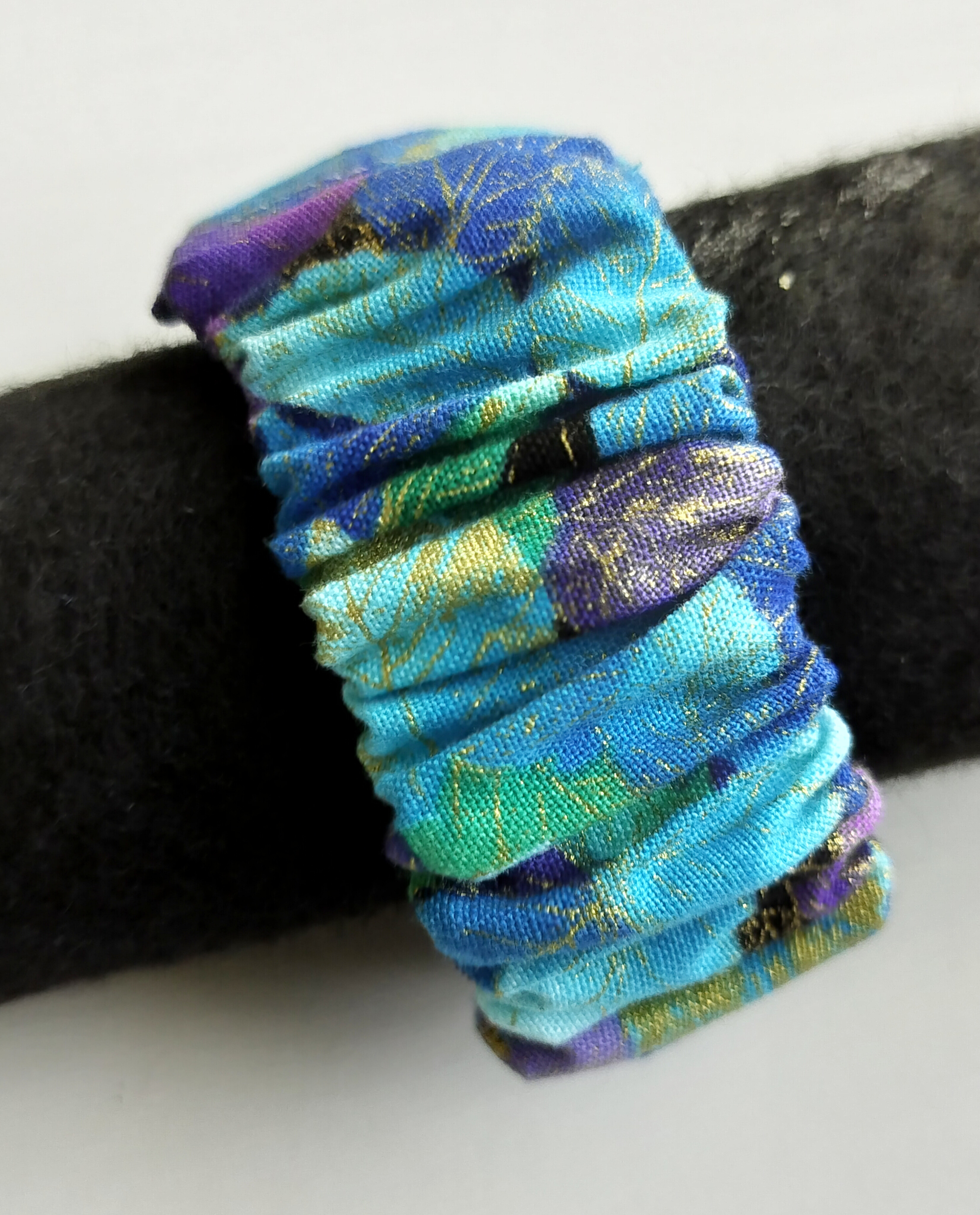 Gold Leaf Fabric Bangle Scrunchie Bracelet