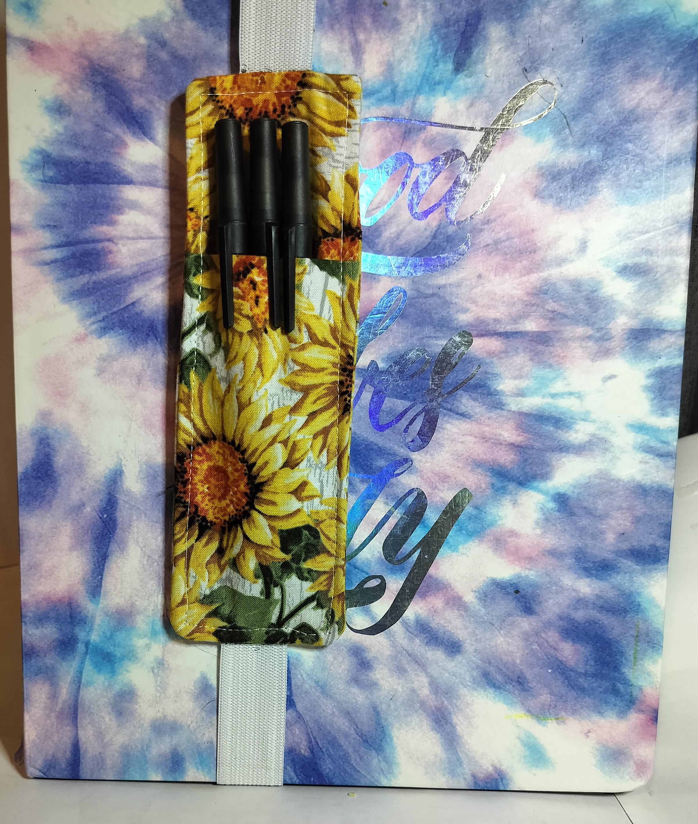 Tie-dye Notebook with Sunflower Pen Holder