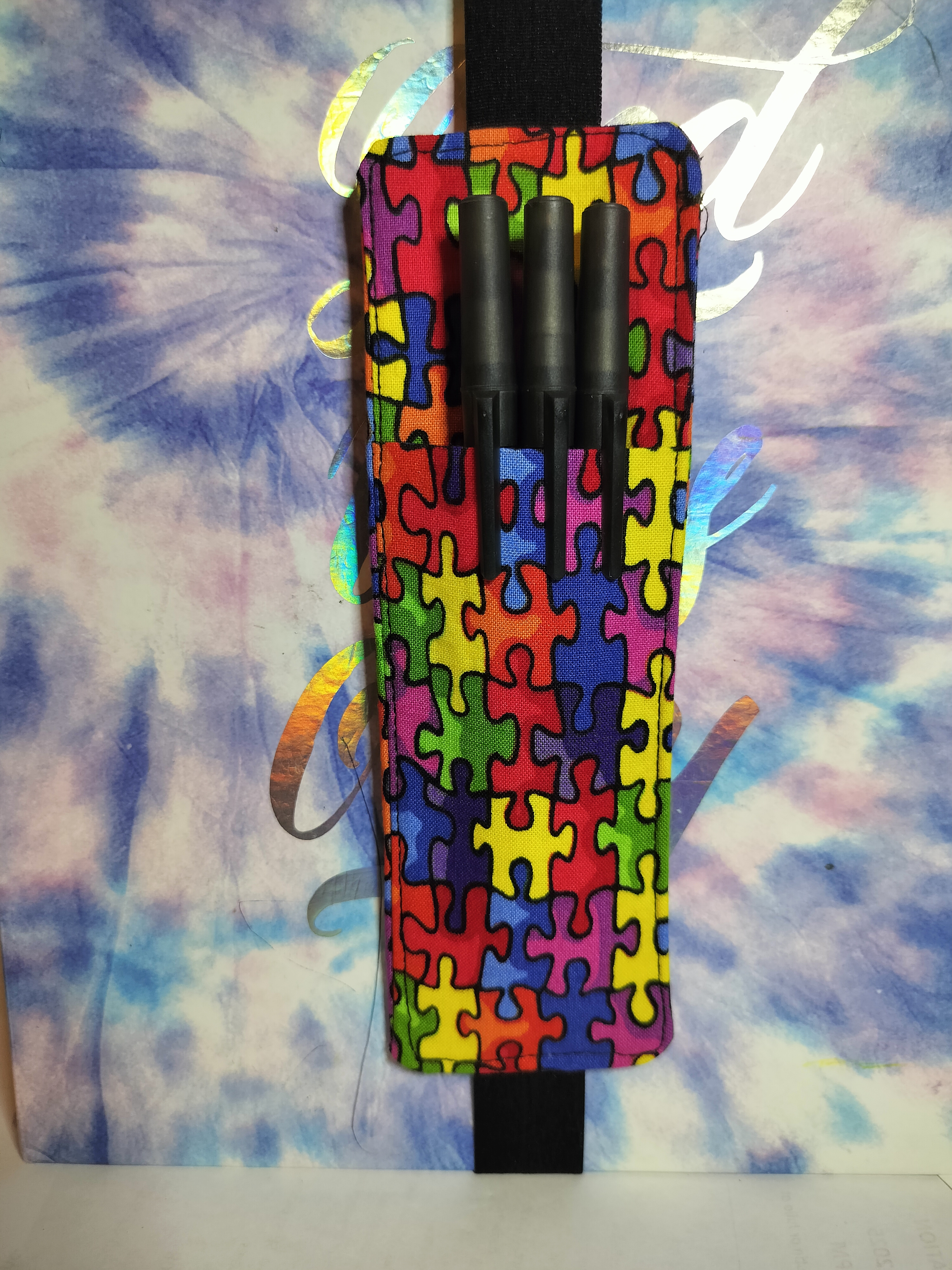 Colorful Puzzle Pattern Pen Holder