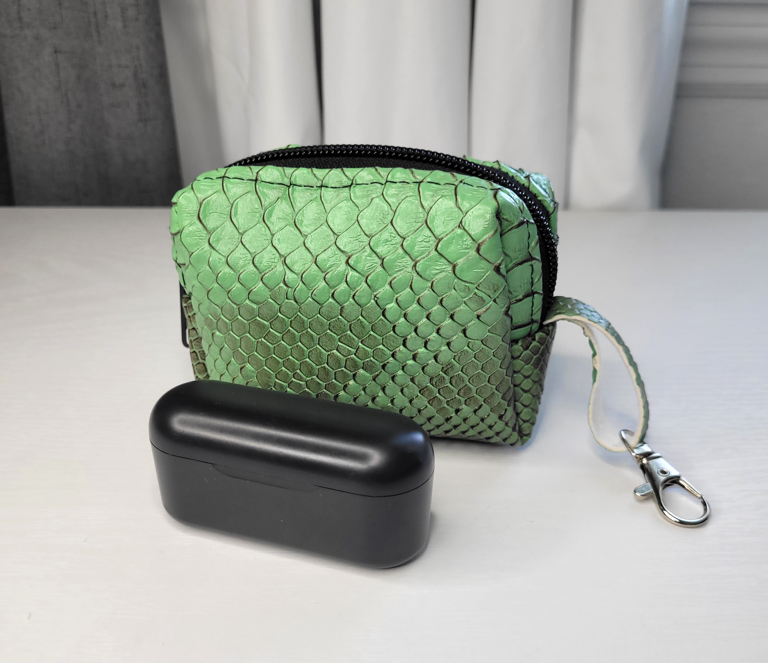 Green Leather Mini Pouch