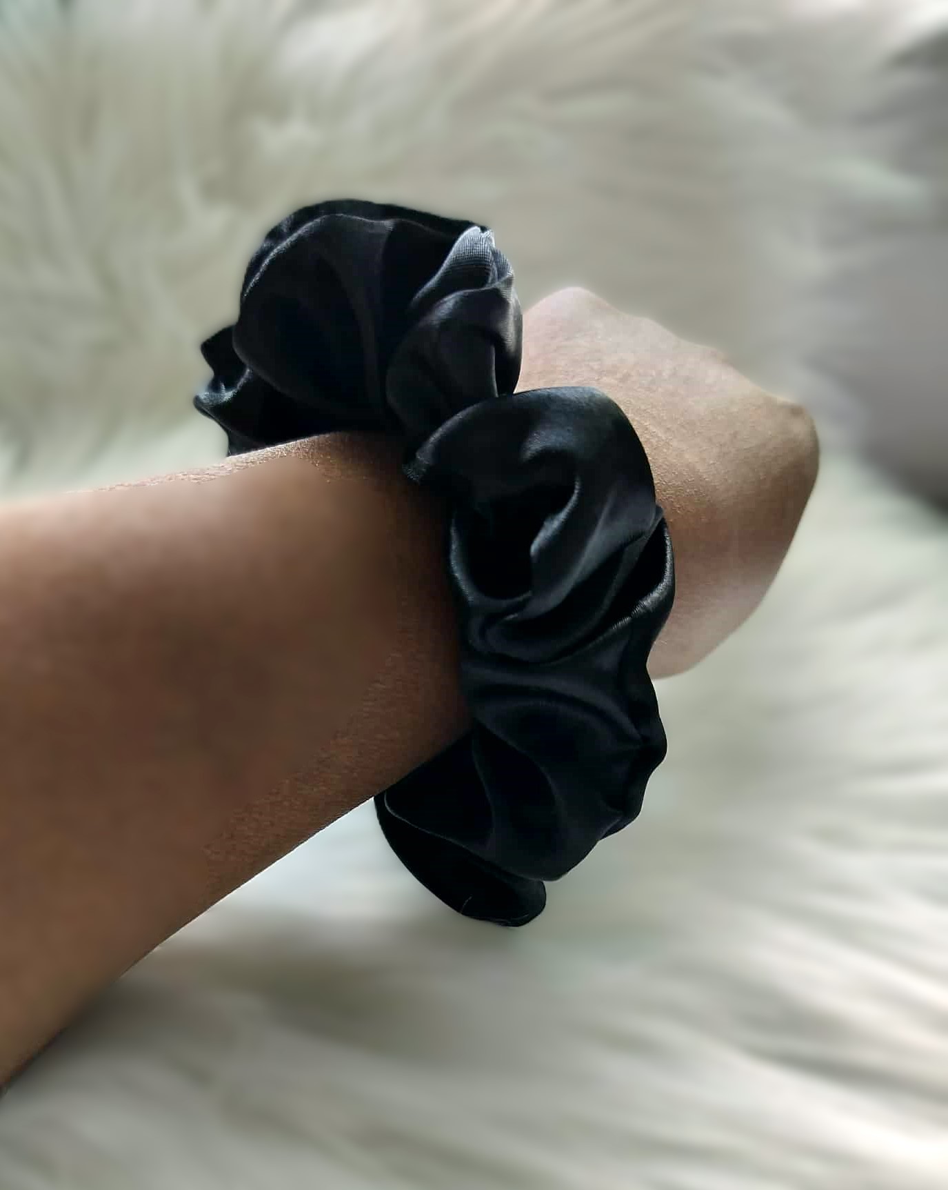 Black Silk Scrunchie