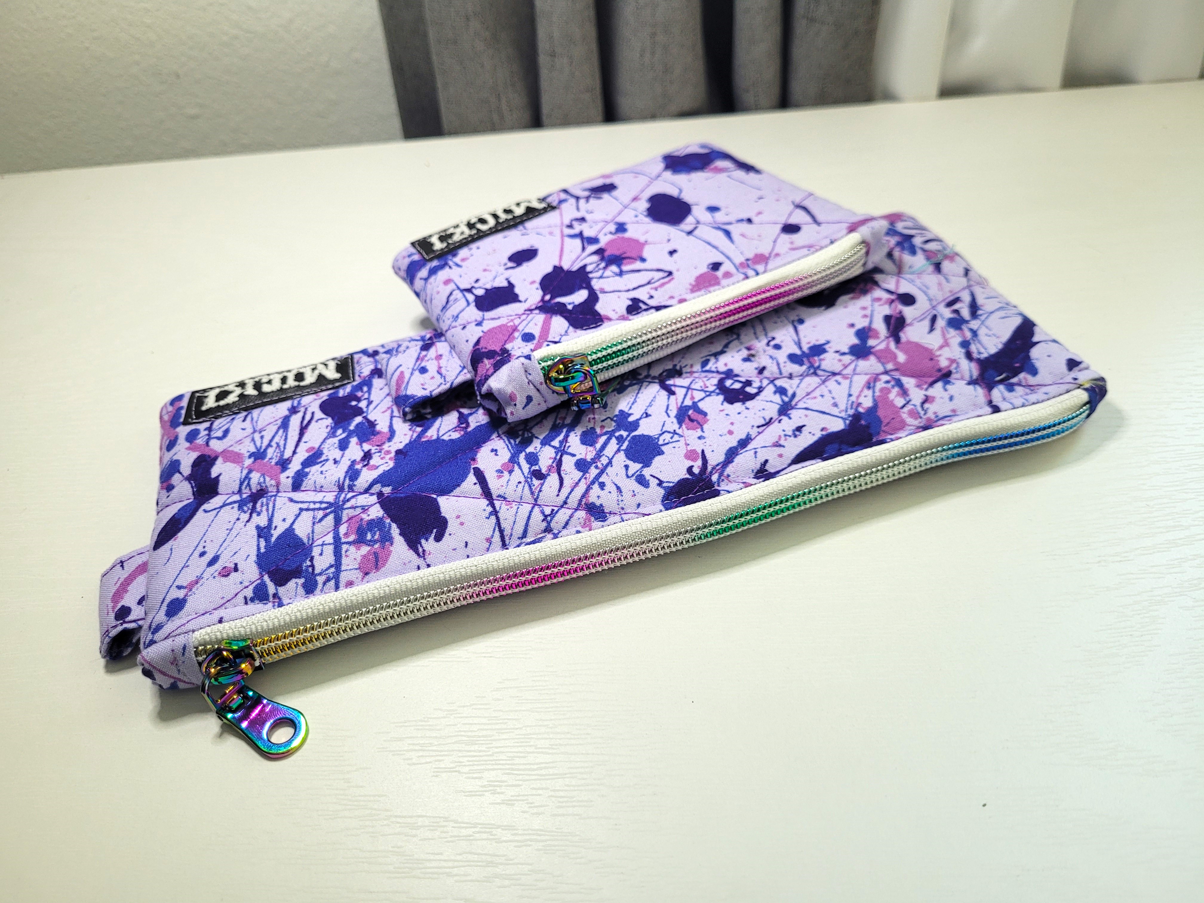 Zipper Pouch Set - Purple Splatter