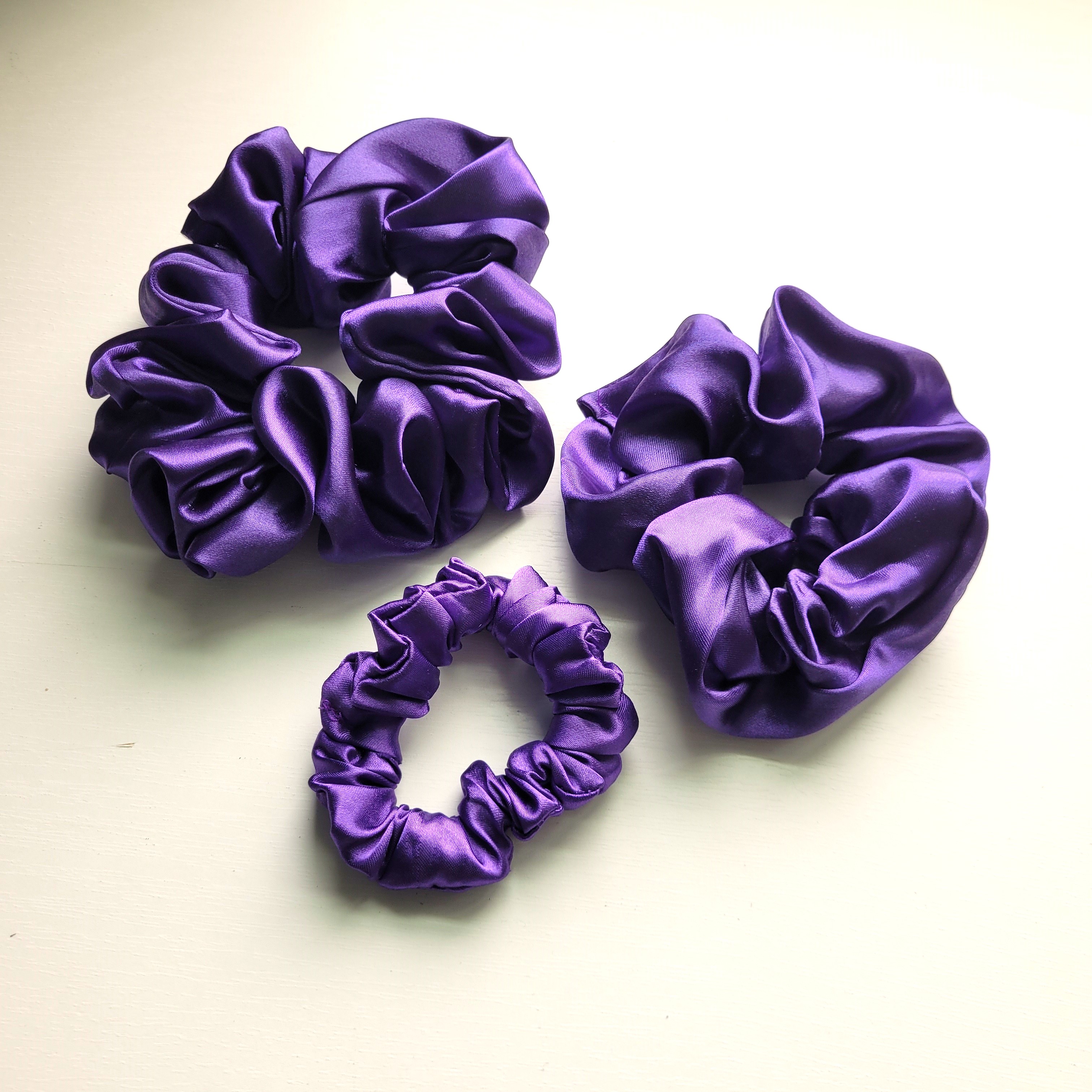 Purple Satin Scrunchie