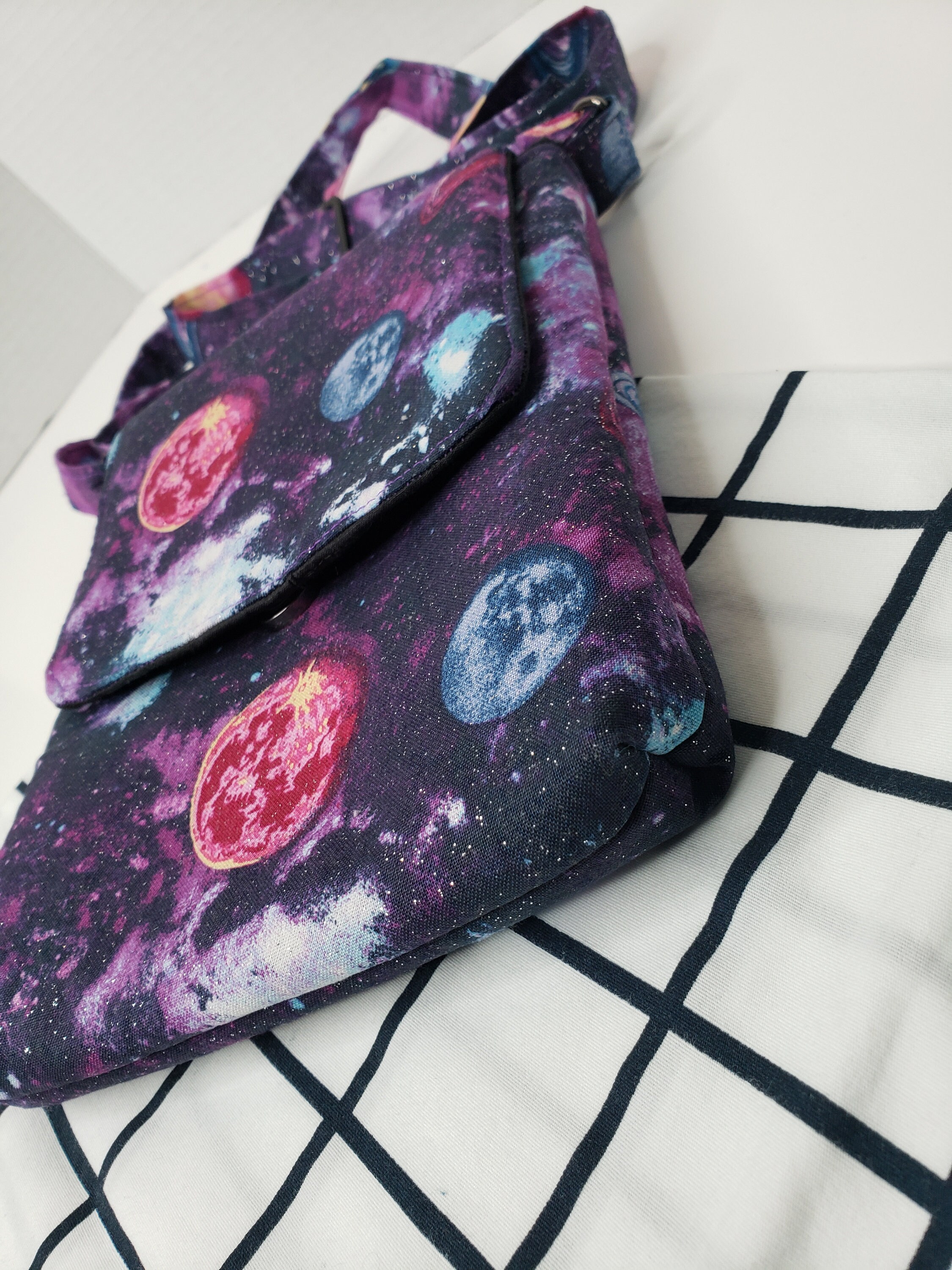 Purple Galaxy Messenger Crossbody Purse