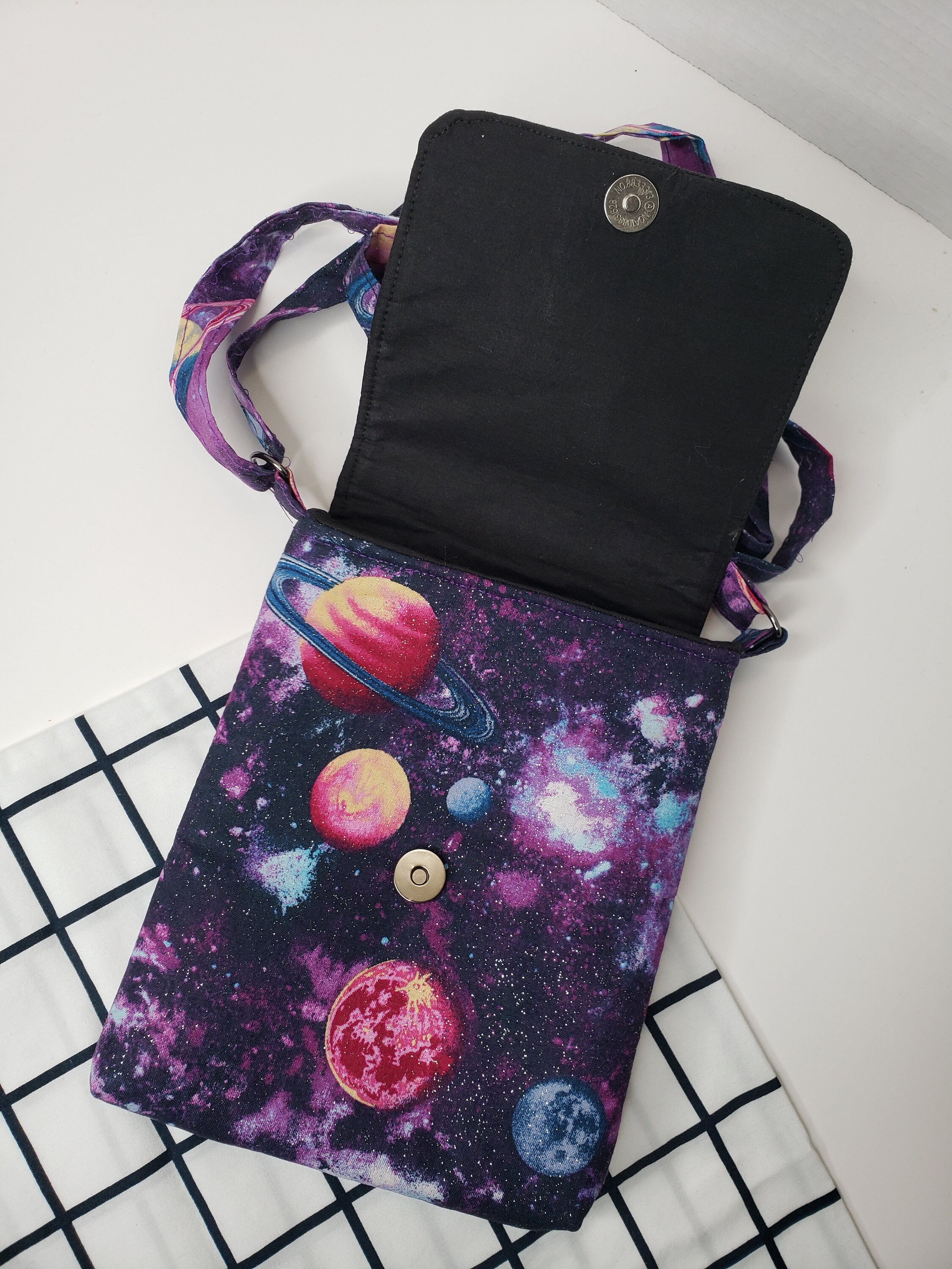 Purple Galaxy Messenger Crossbody Purse