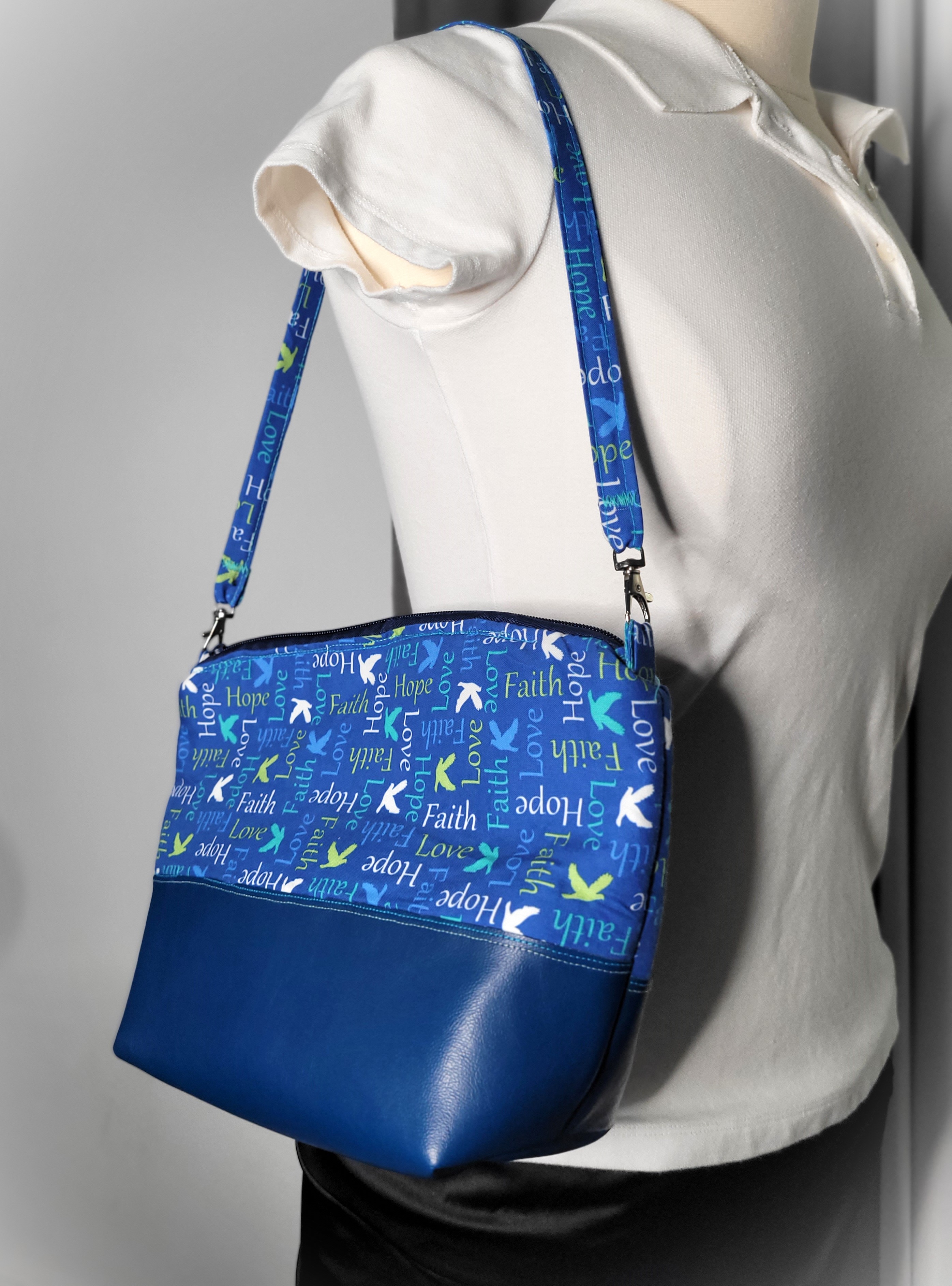 Blue Inspirational Shoulder Bag
