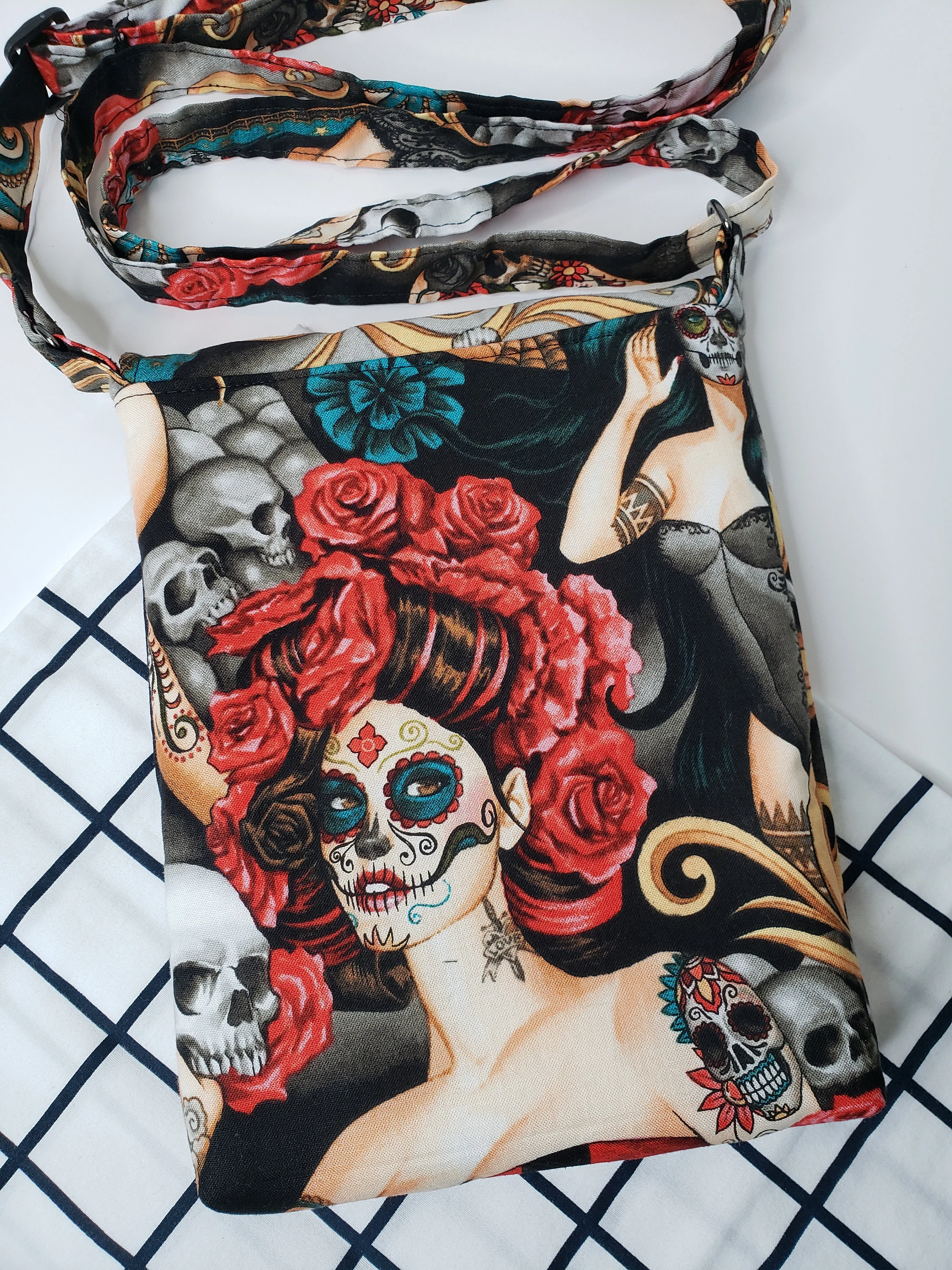 Day of the Dead Themed Crossbody Messenger Purse