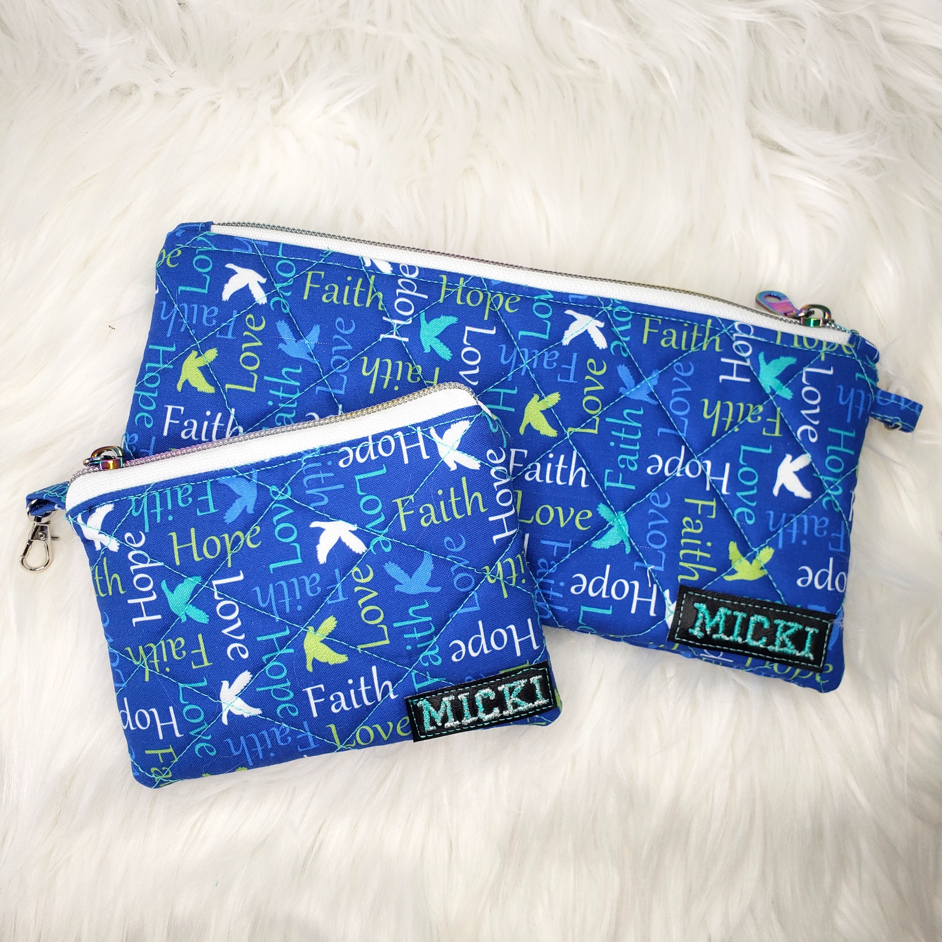 Zipper Pouch Set - Hope, Love, Faith