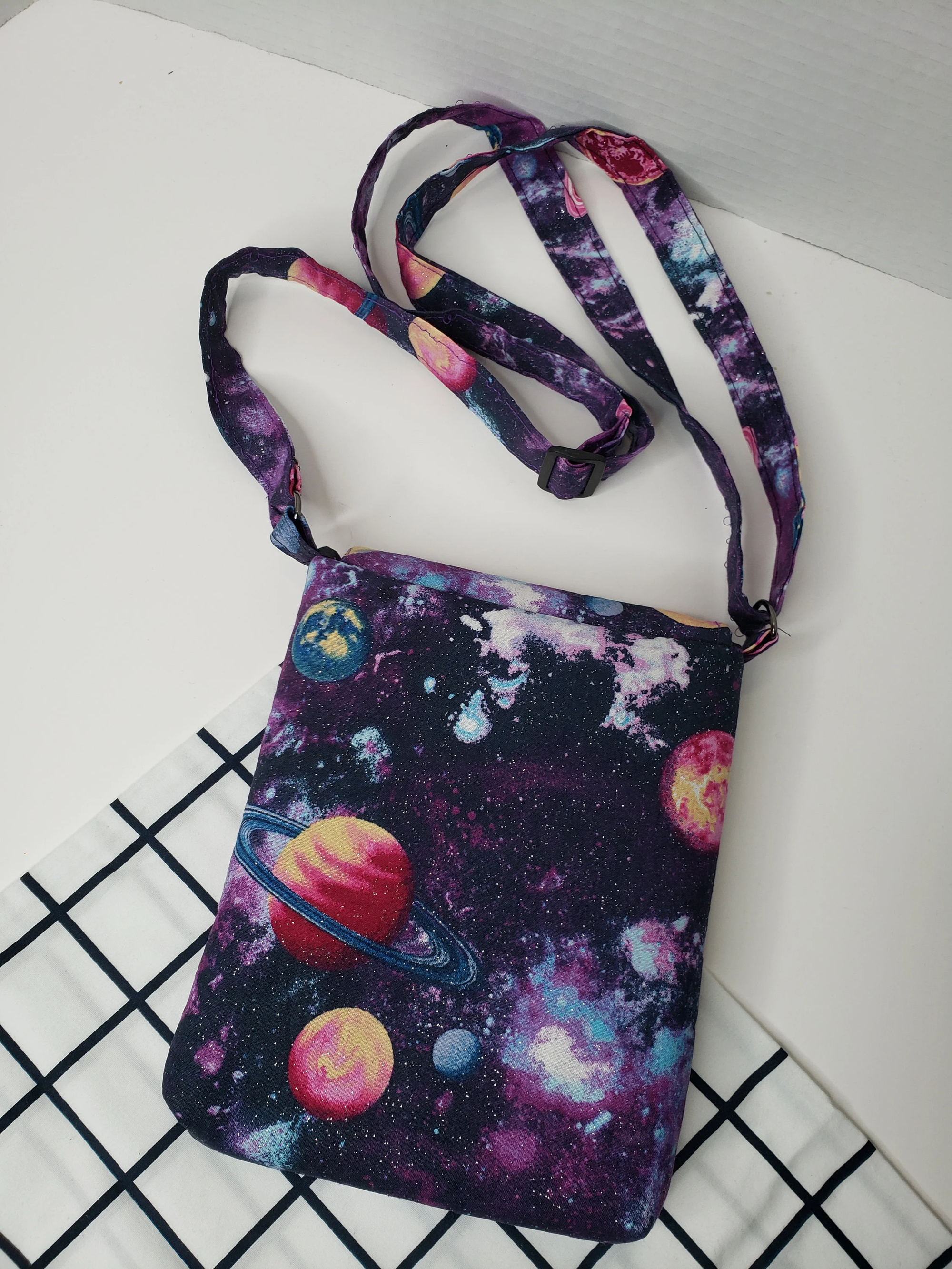 Purple Galaxy Messenger Crossbody Purse