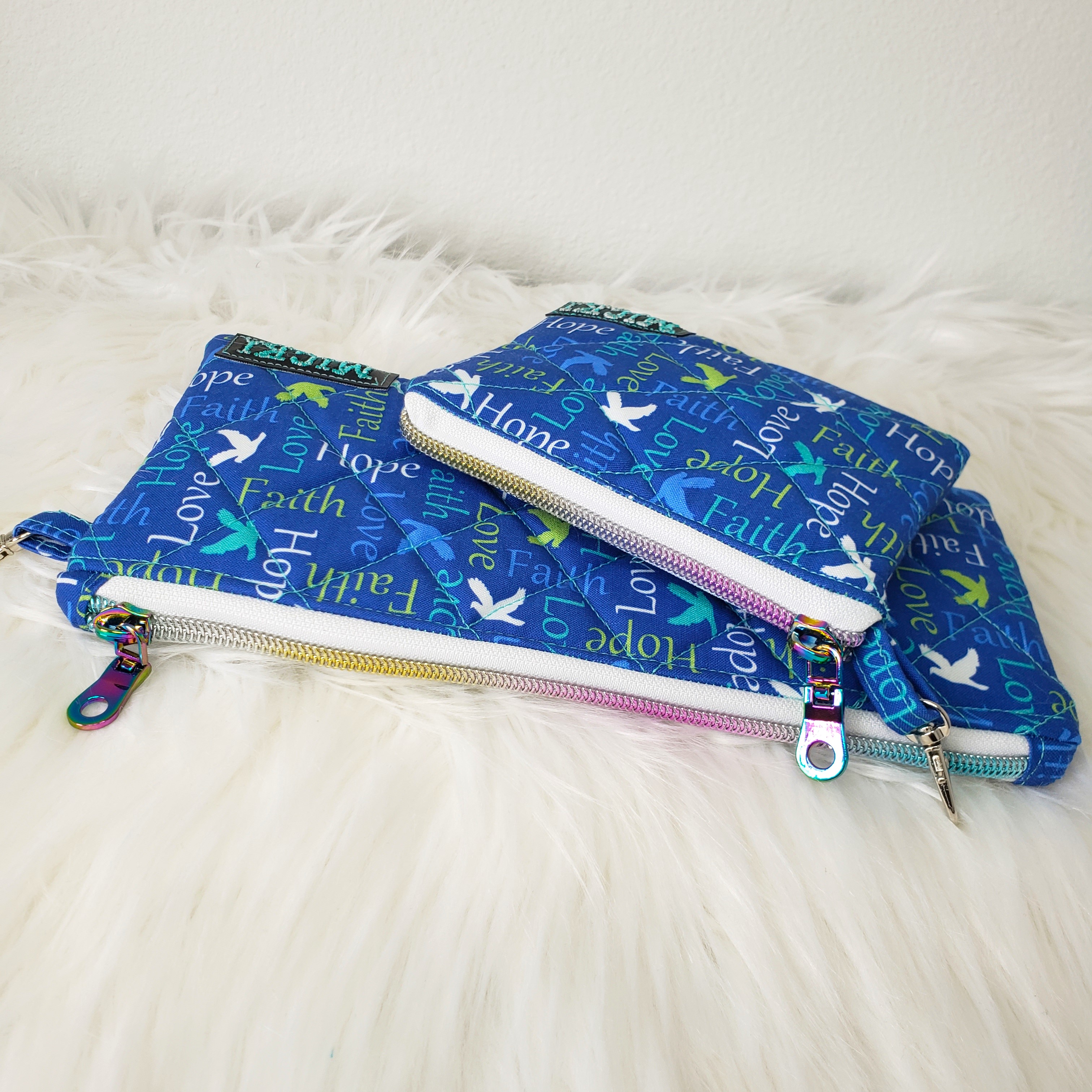 Zipper Pouch Set - Hope, Love, Faith
