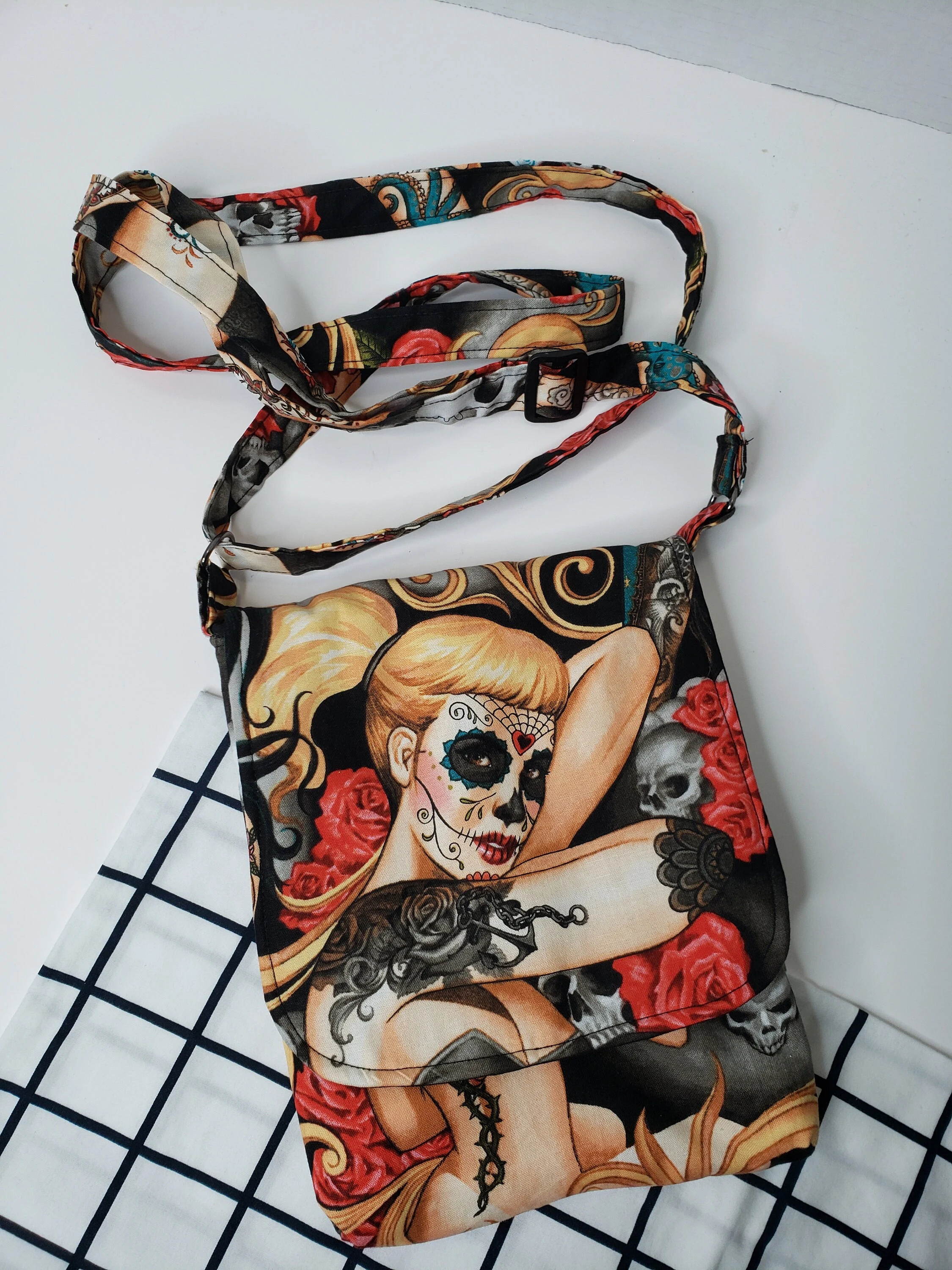 Day of the Dead Themed Crossbody Messenger Purse