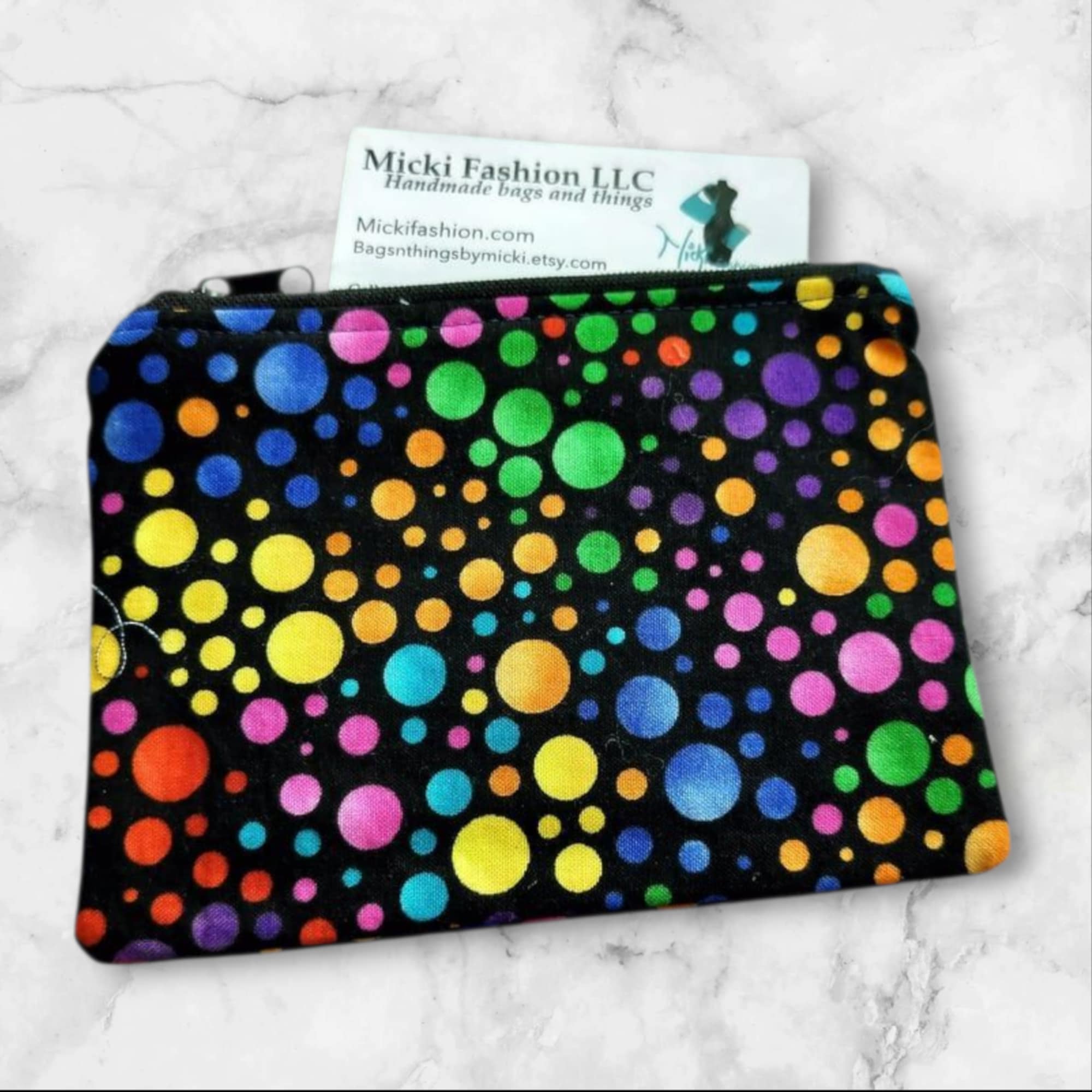 Rainbow Polka Dot Coin Wallet