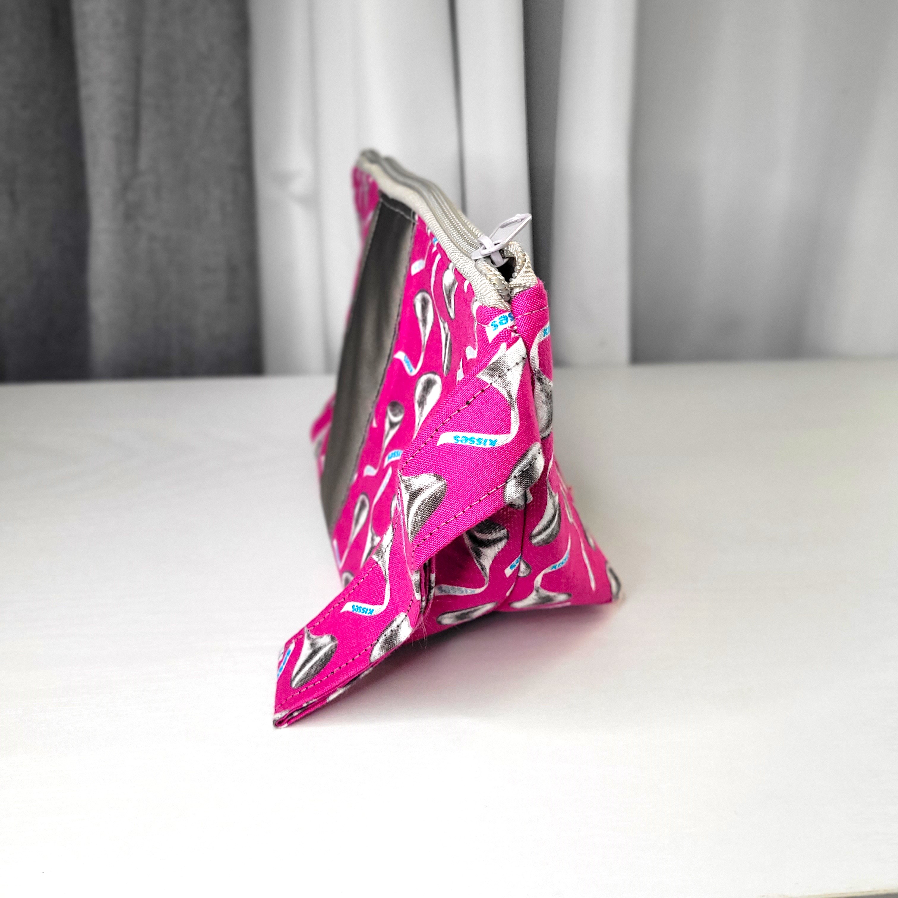 Pink Chocolate Kiss Printed Mini Toiletry Bag