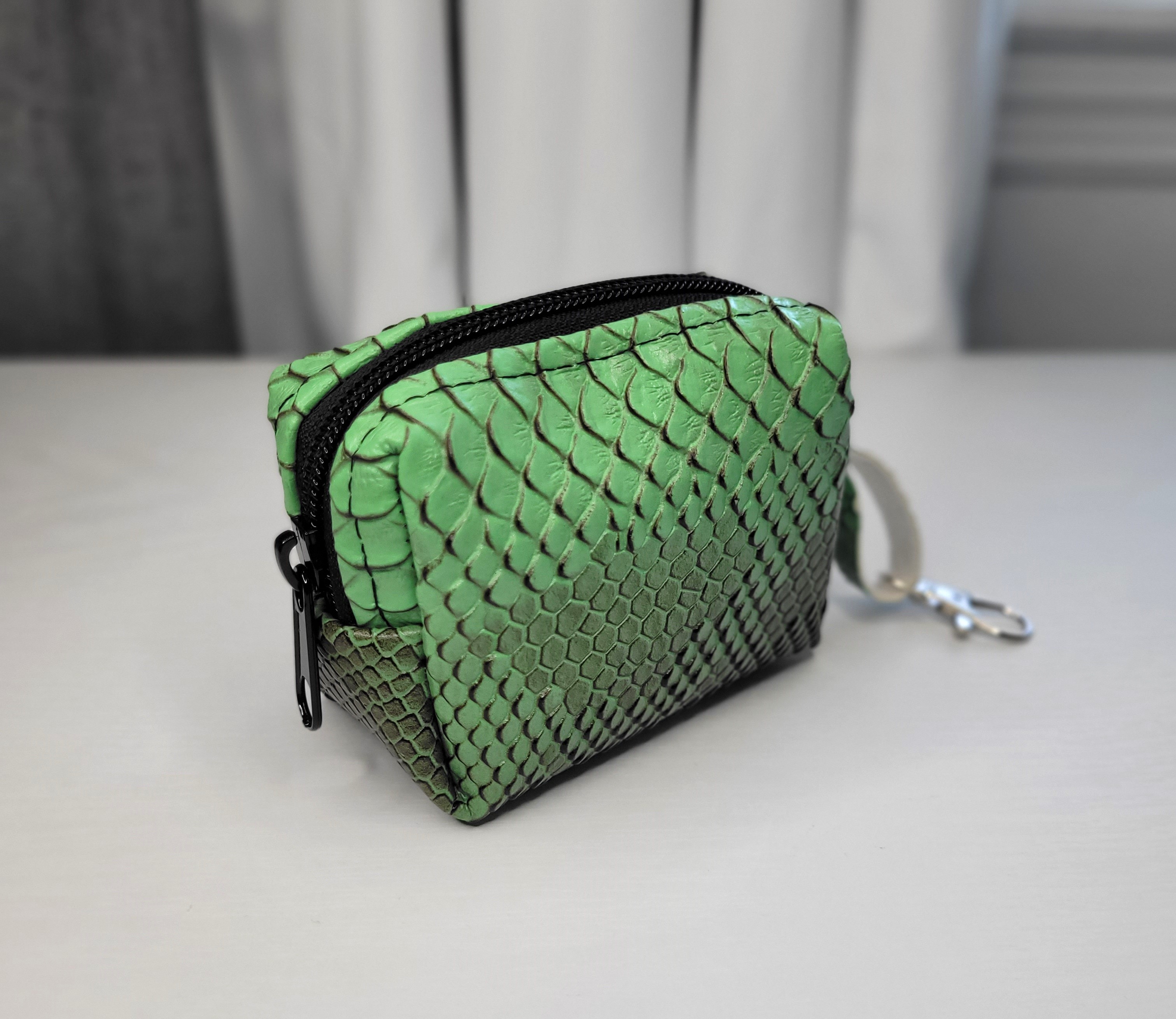 Green Leather Mini Pouch