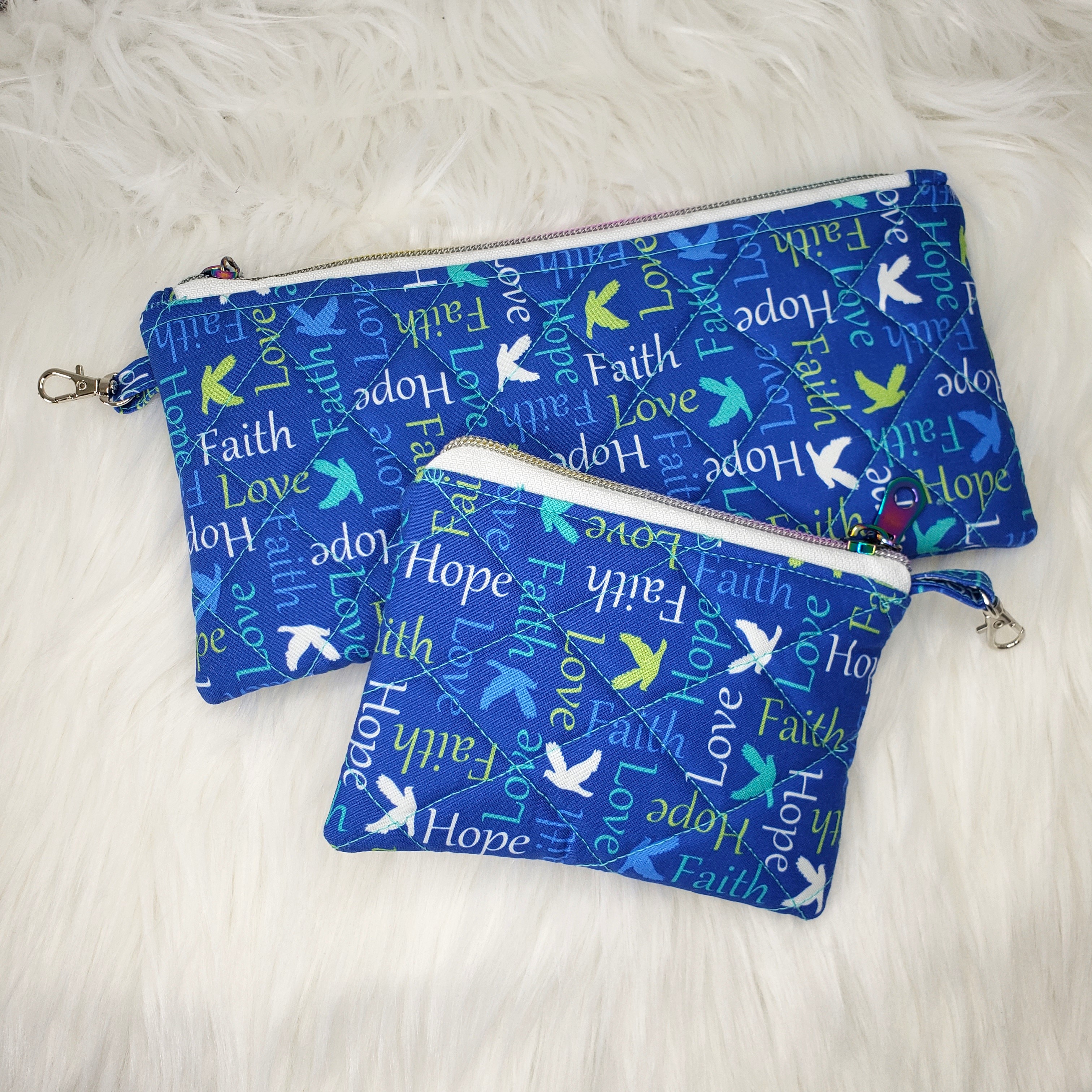 Zipper Pouch Set - Hope, Love, Faith