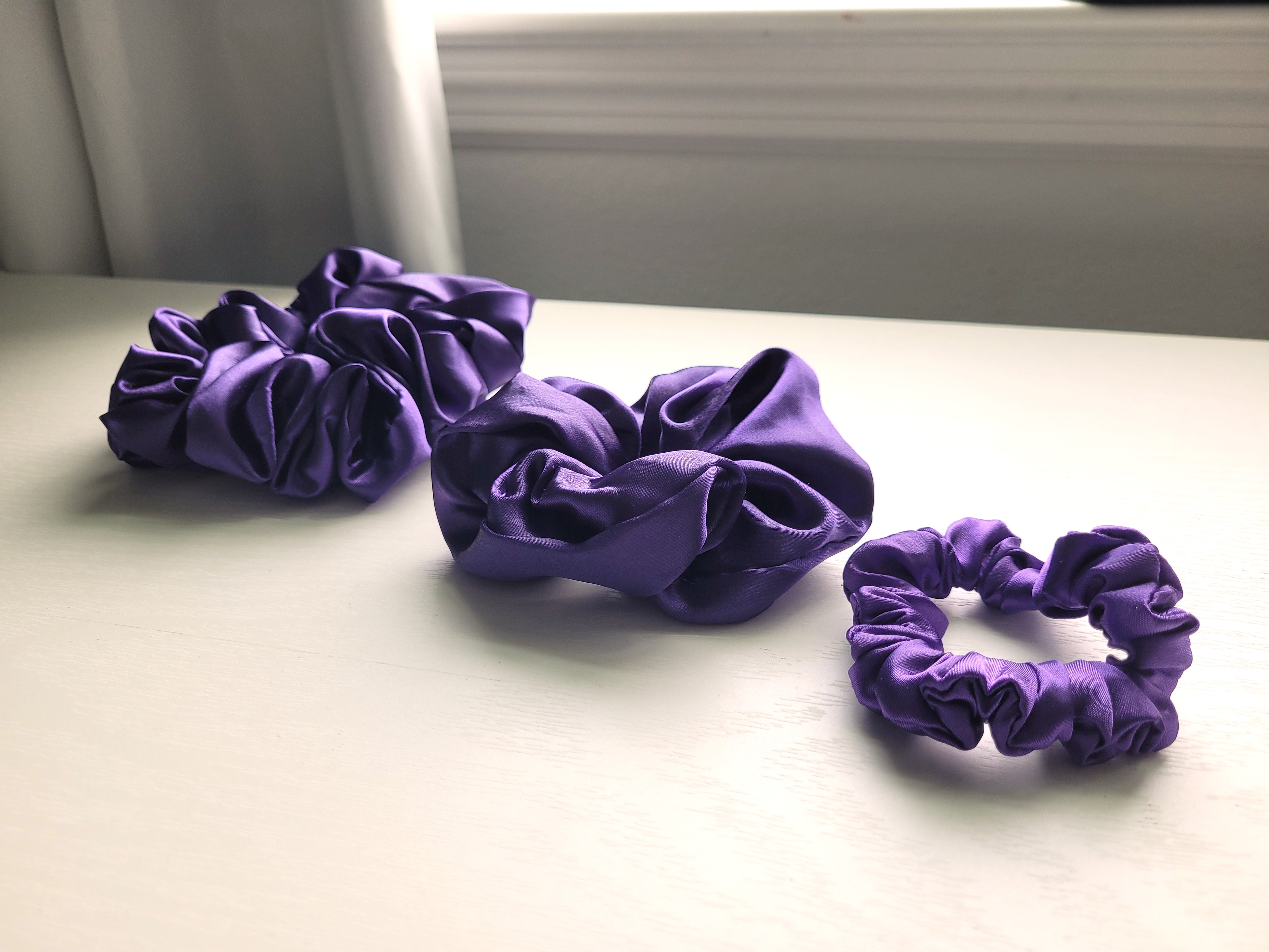 Purple Satin Scrunchie