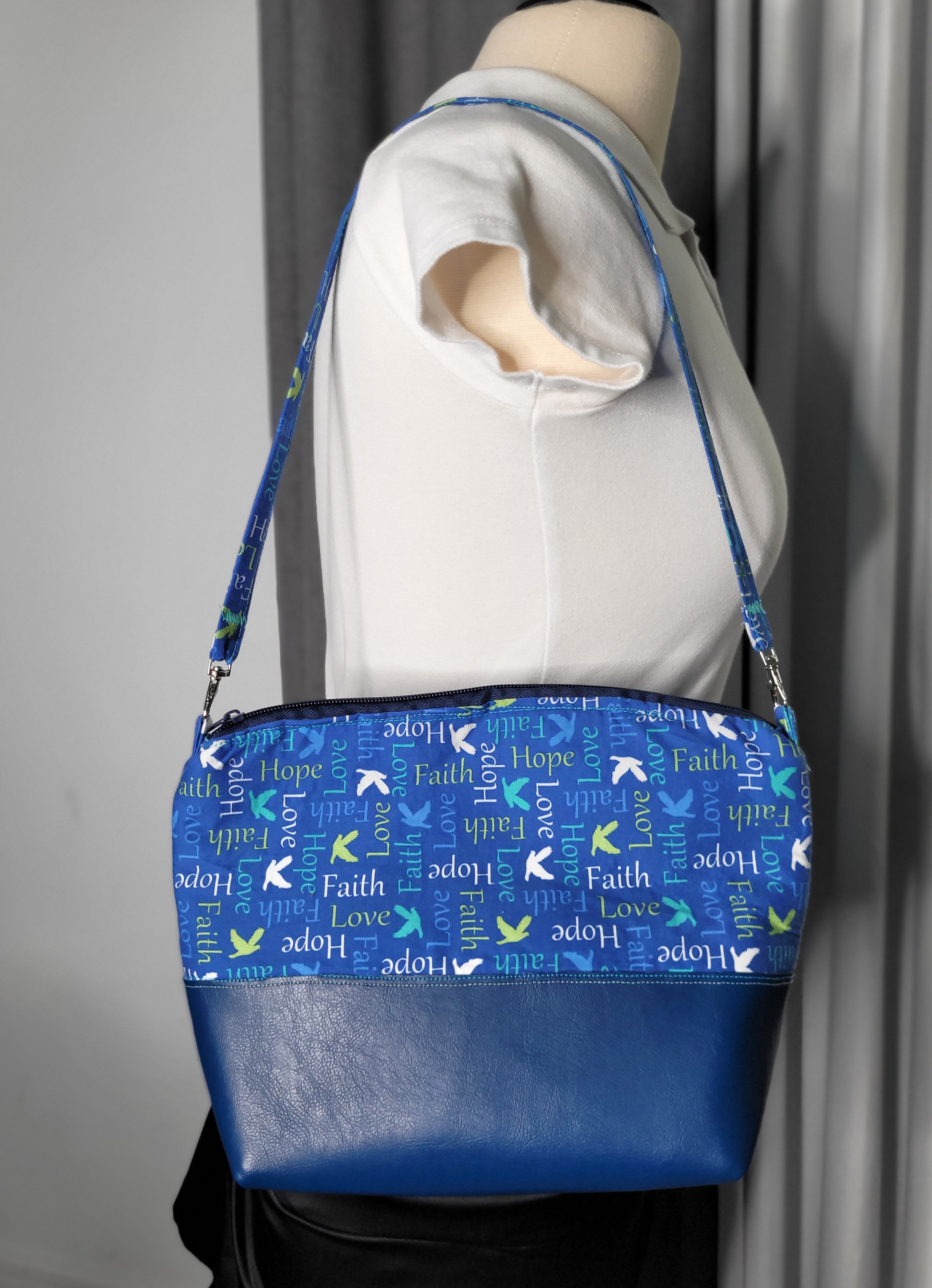 Blue Inspirational Shoulder Bag