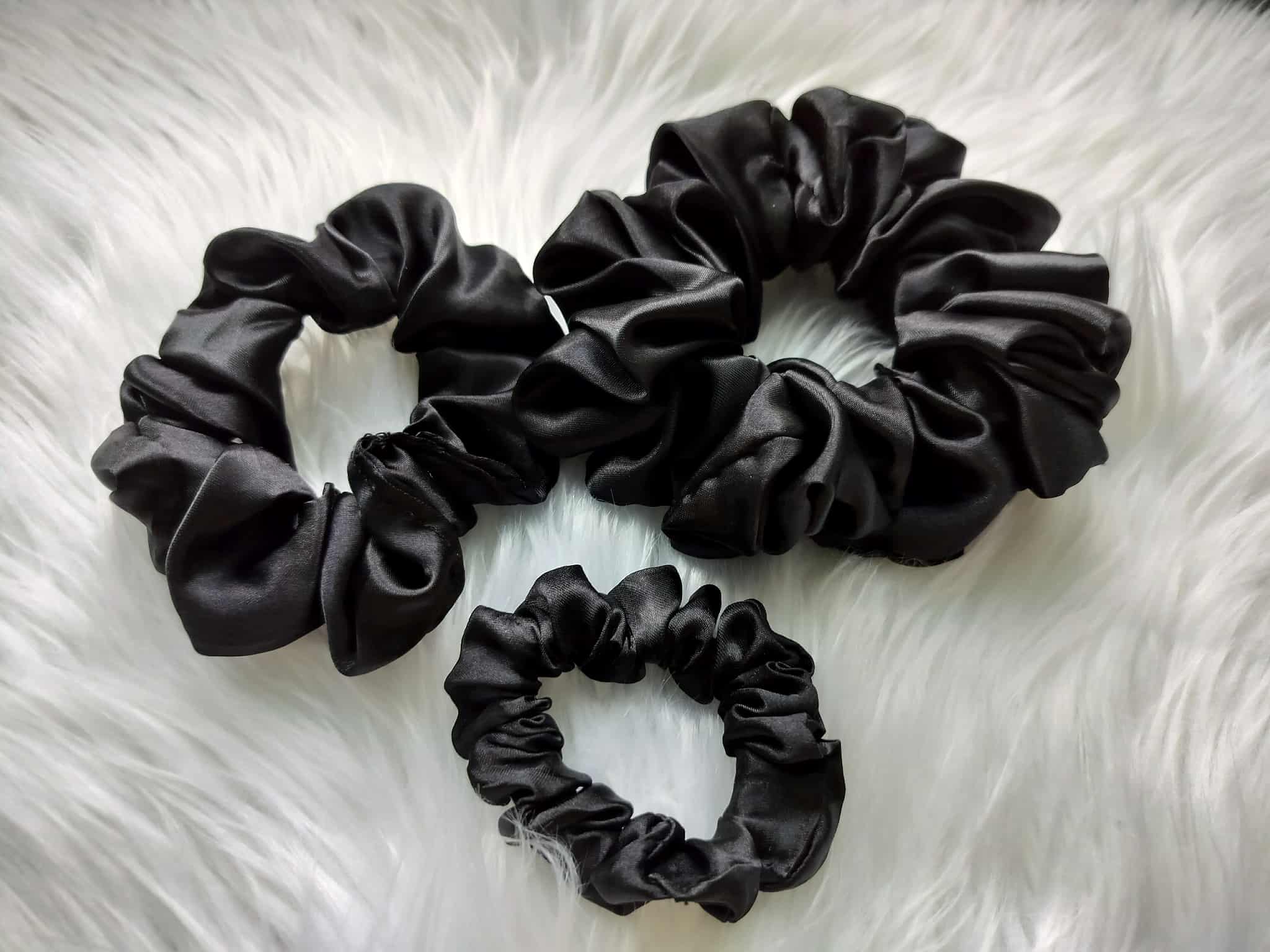 Blue Satin Hair Scrunchie