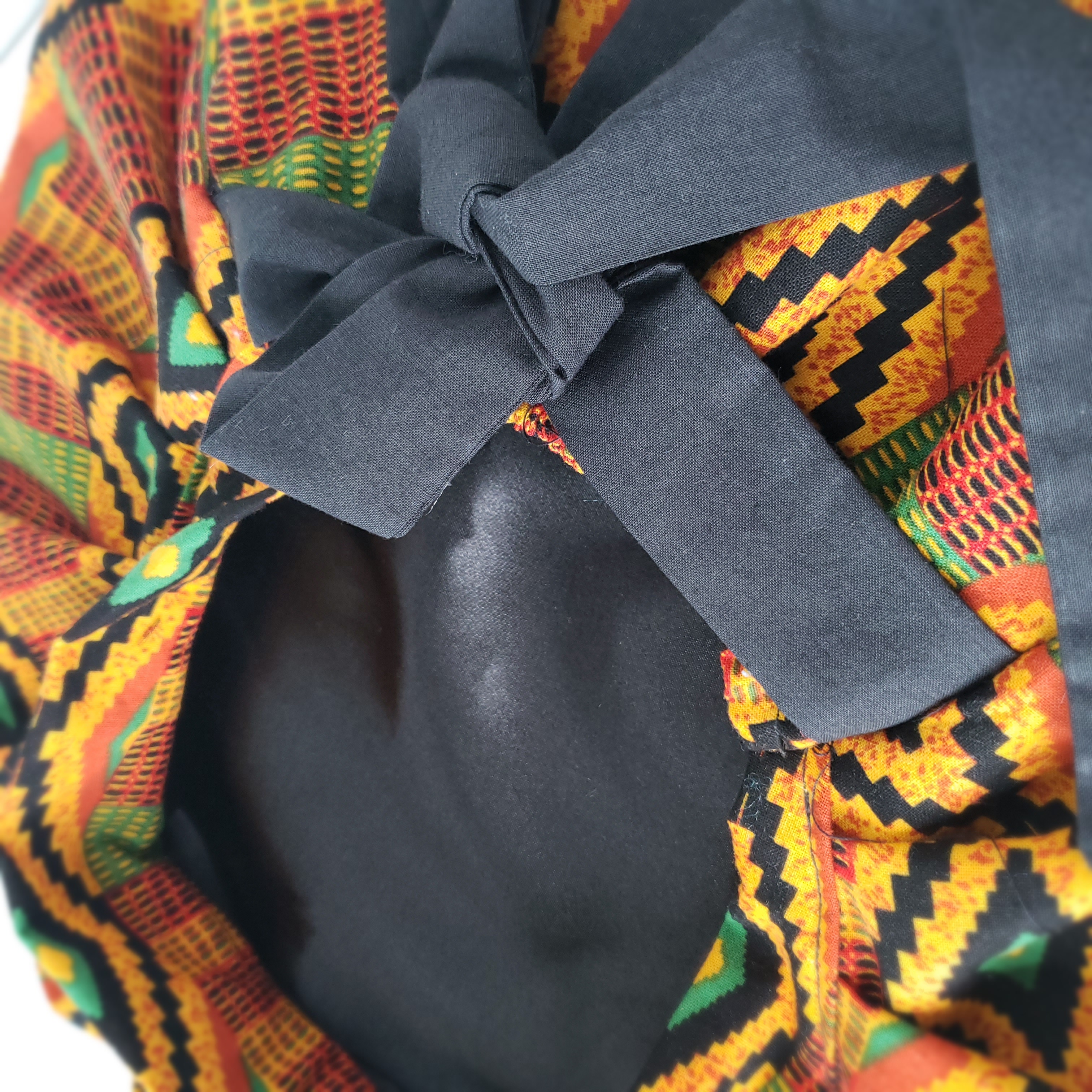 African Print Satin Bonnet
