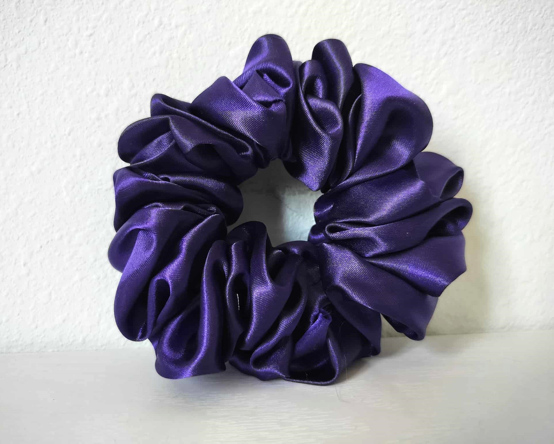 Purple Satin Scrunchie