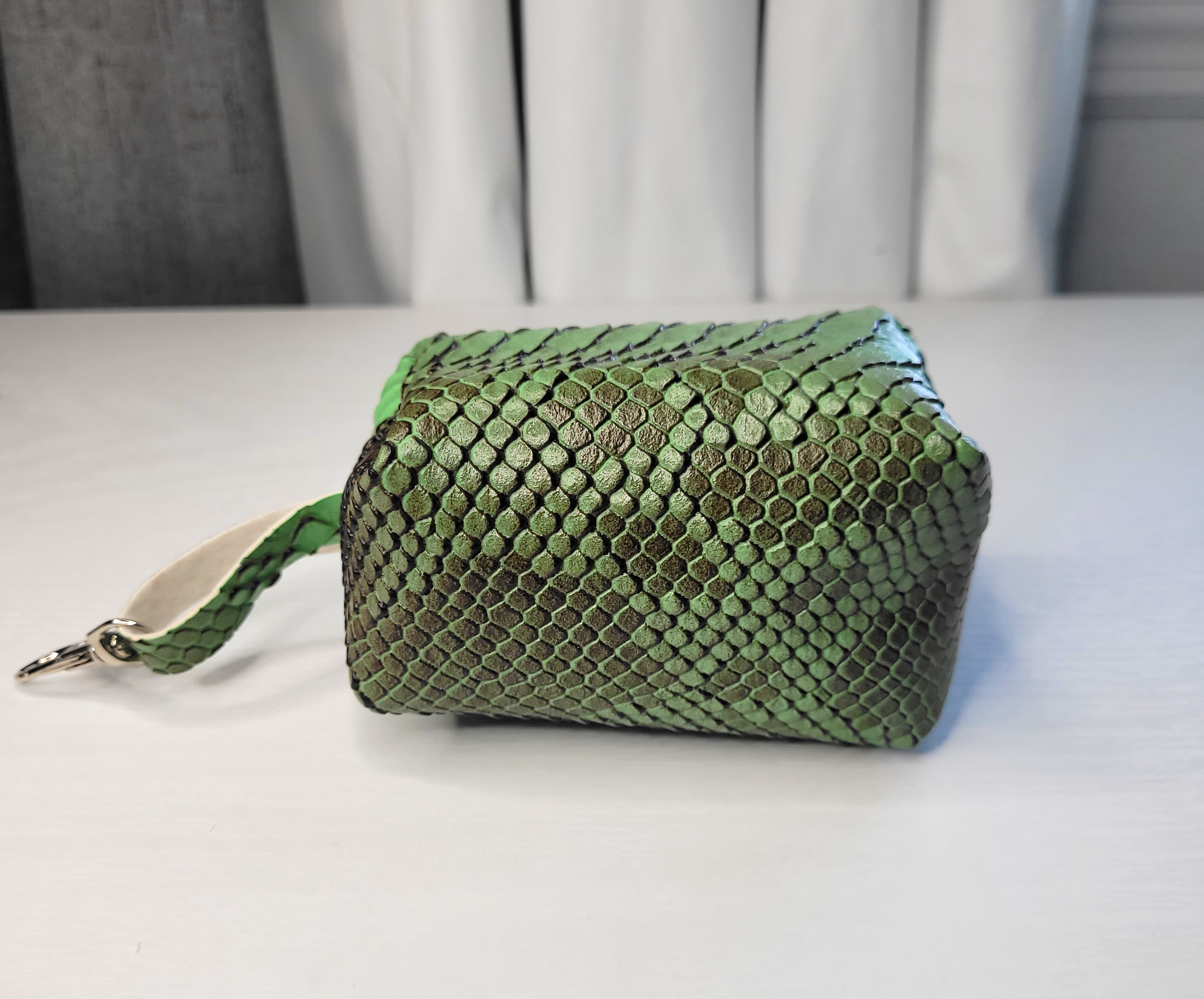 Green Leather Mini Pouch