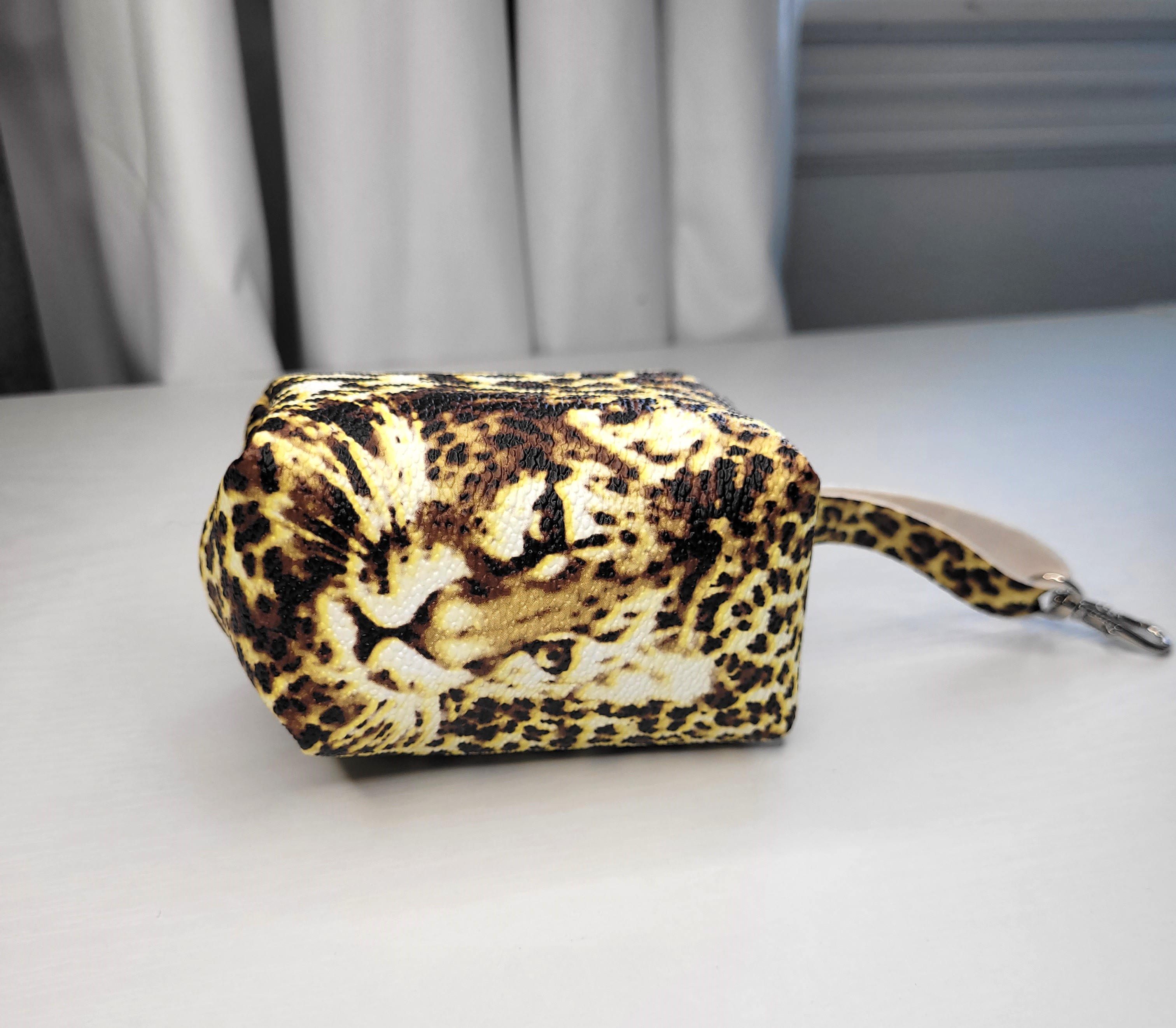 Leopard Print Leather Mini Pouch