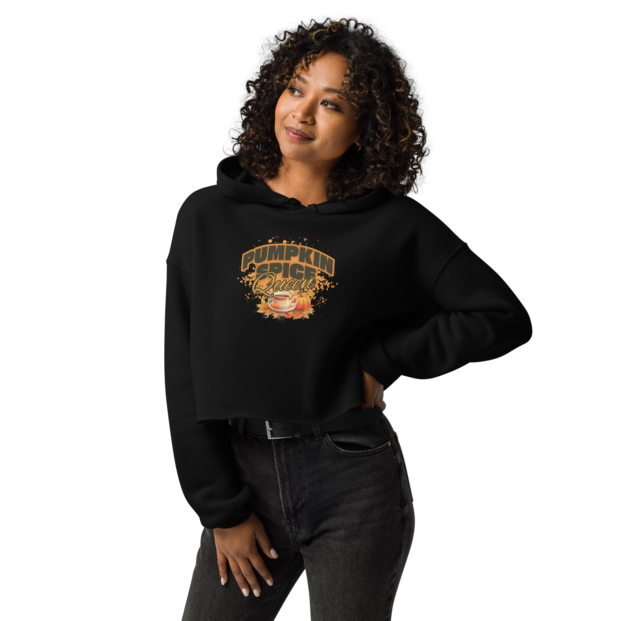 Pumpkin Spice Queen Crop Hoodie