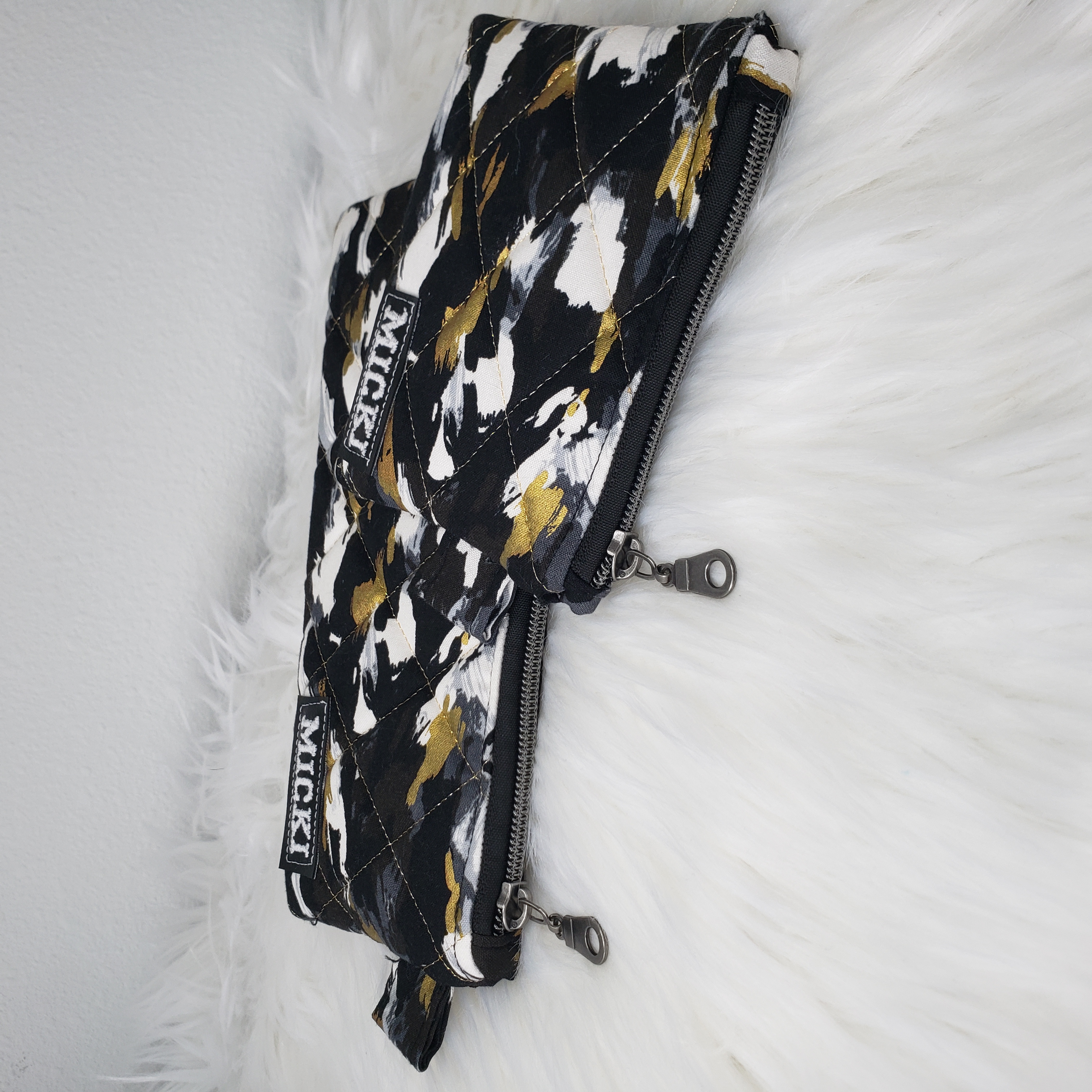 Zipper Pouch Set - Gold/Black/White