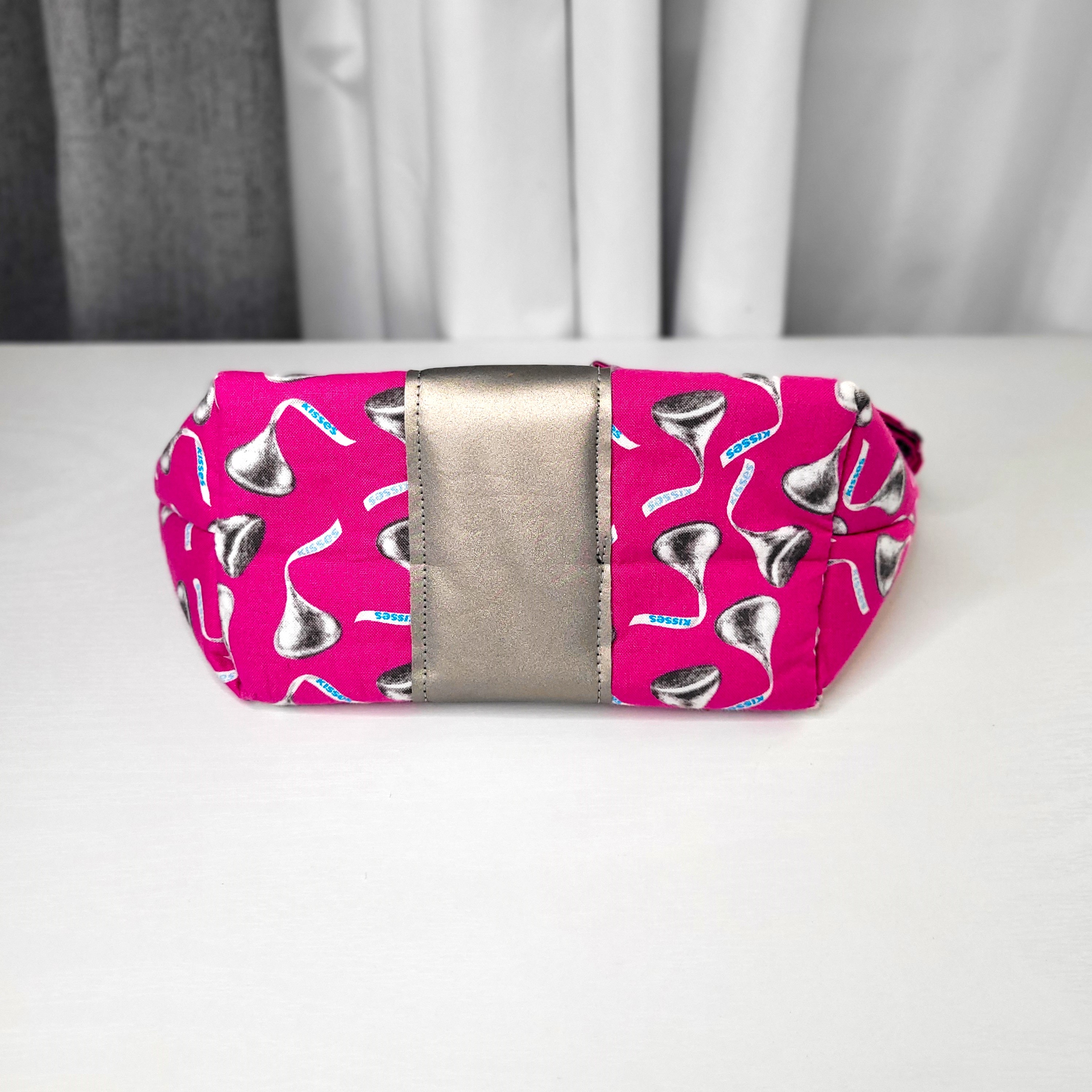 Pink Chocolate Kiss Printed Mini Toiletry Bag