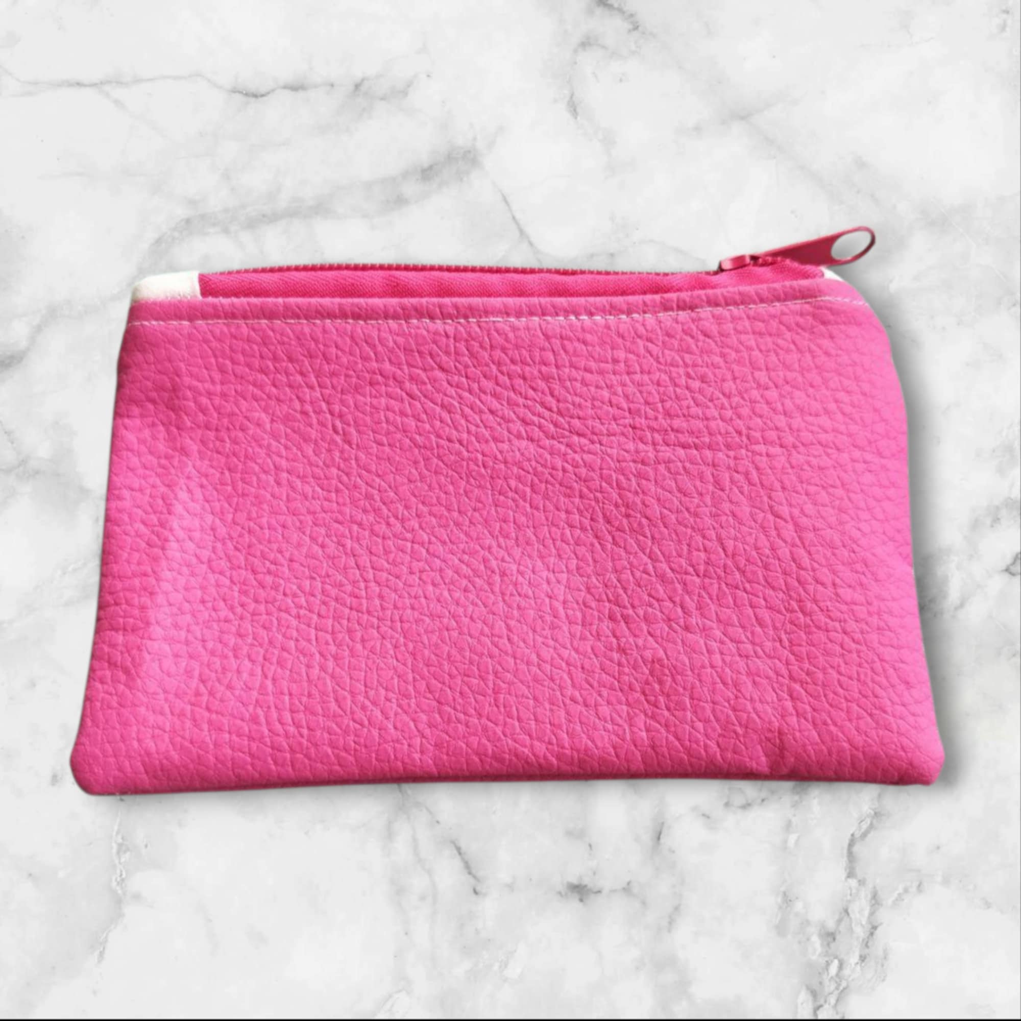 Pink Faux Leather Coin Wallet