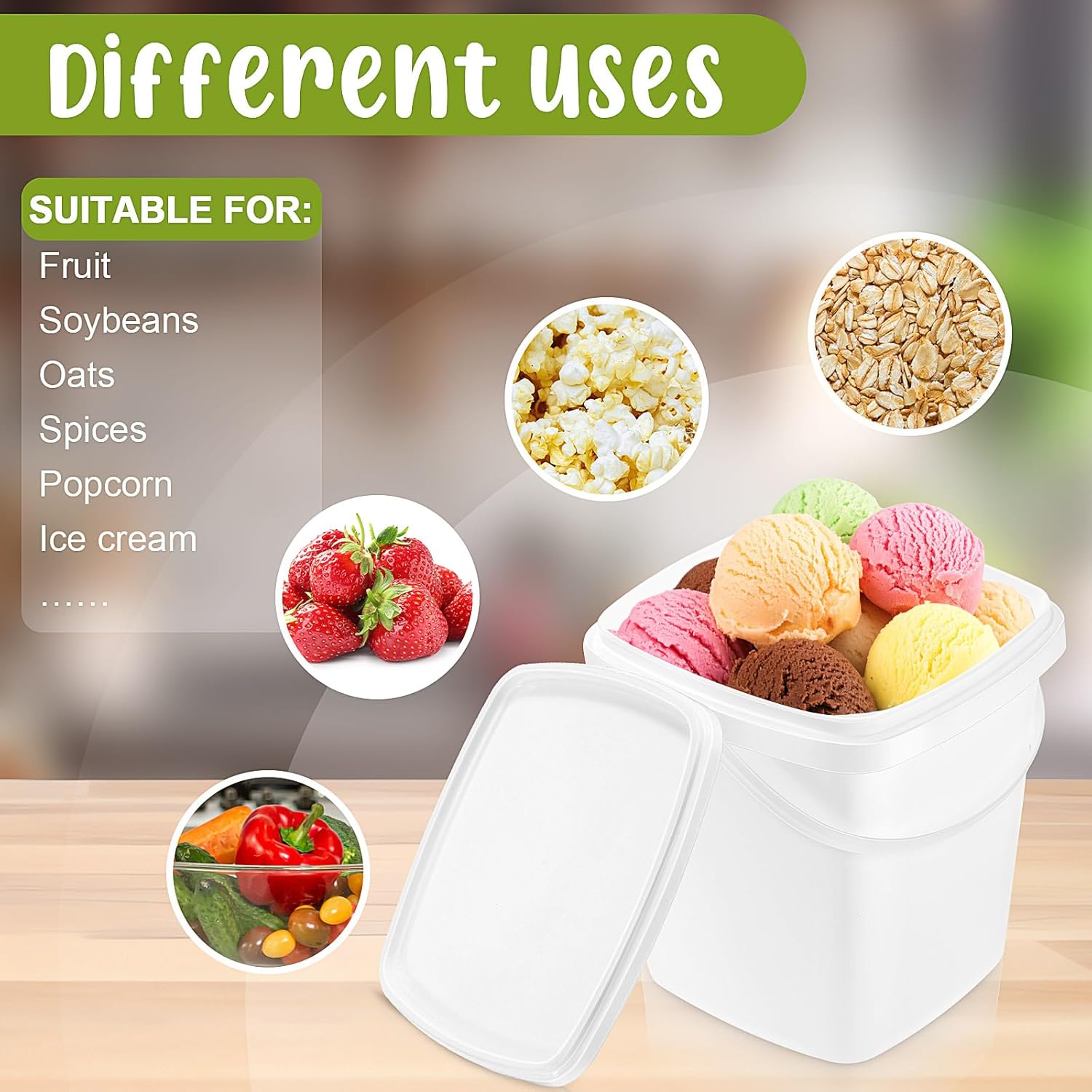 Plastic ice cream box