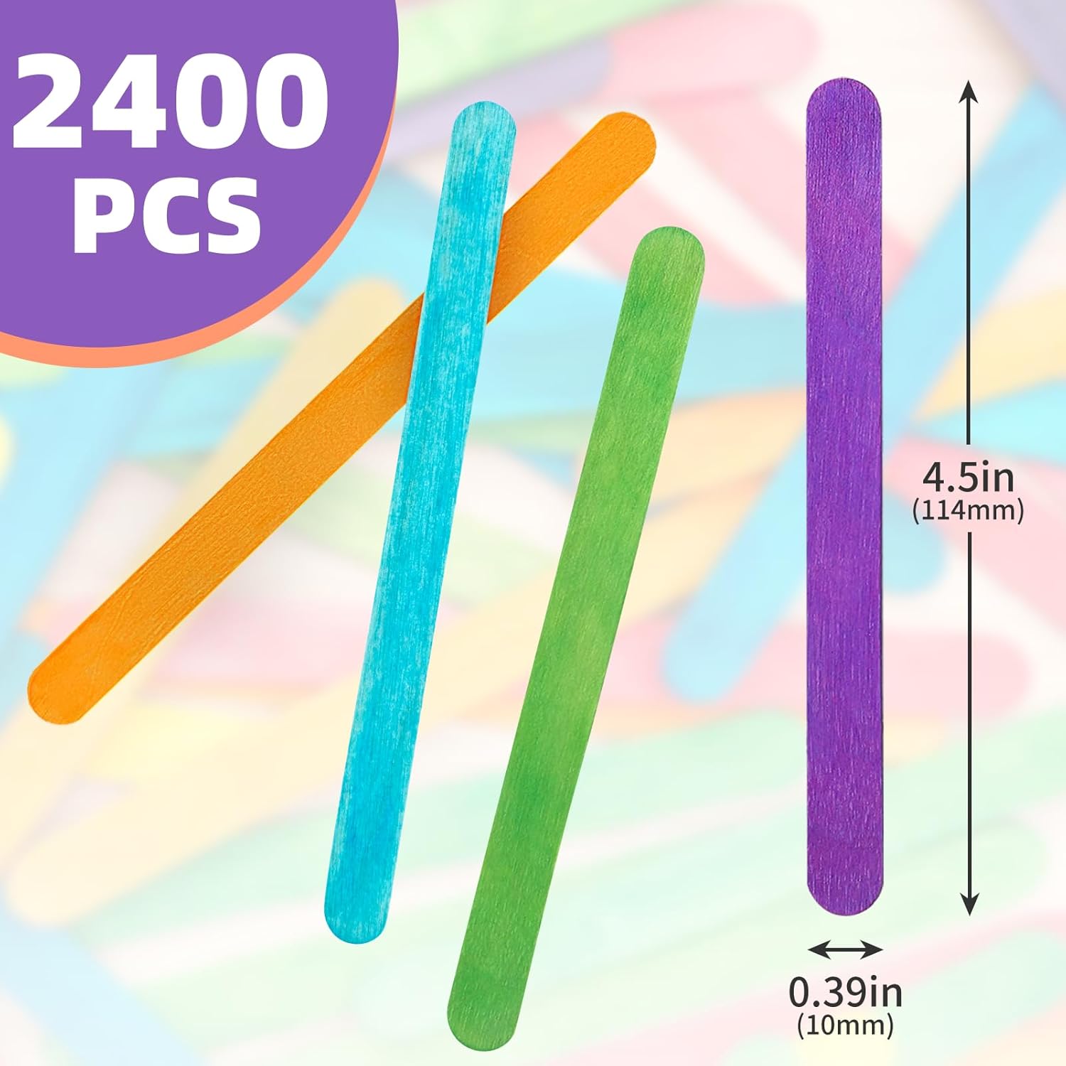 Colored Popsicle Sticks for Crafts