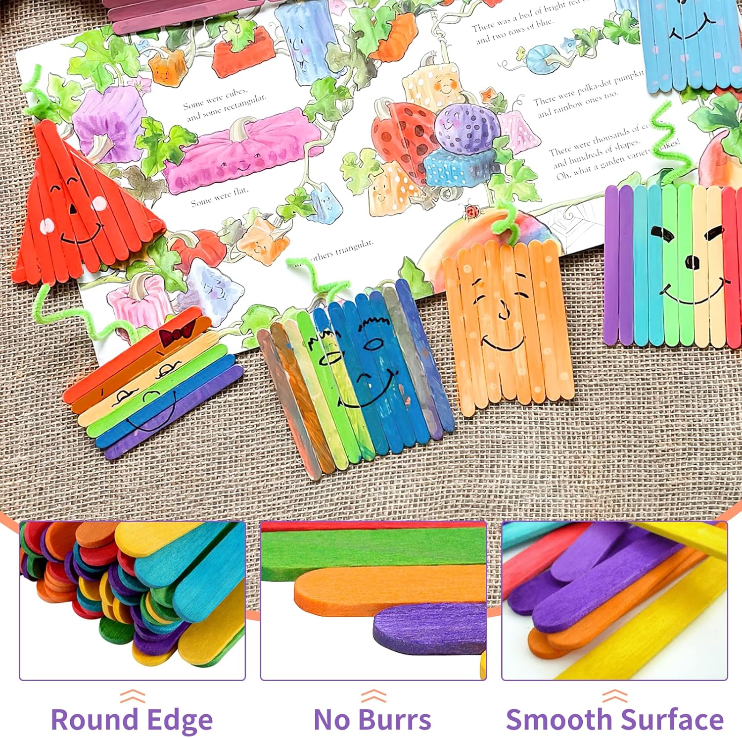 Colored Popsicle Sticks for Crafts