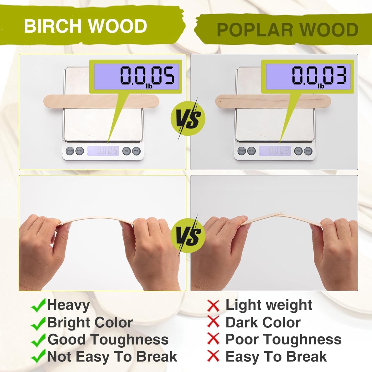 6 Inch Wooden Craft Sticks